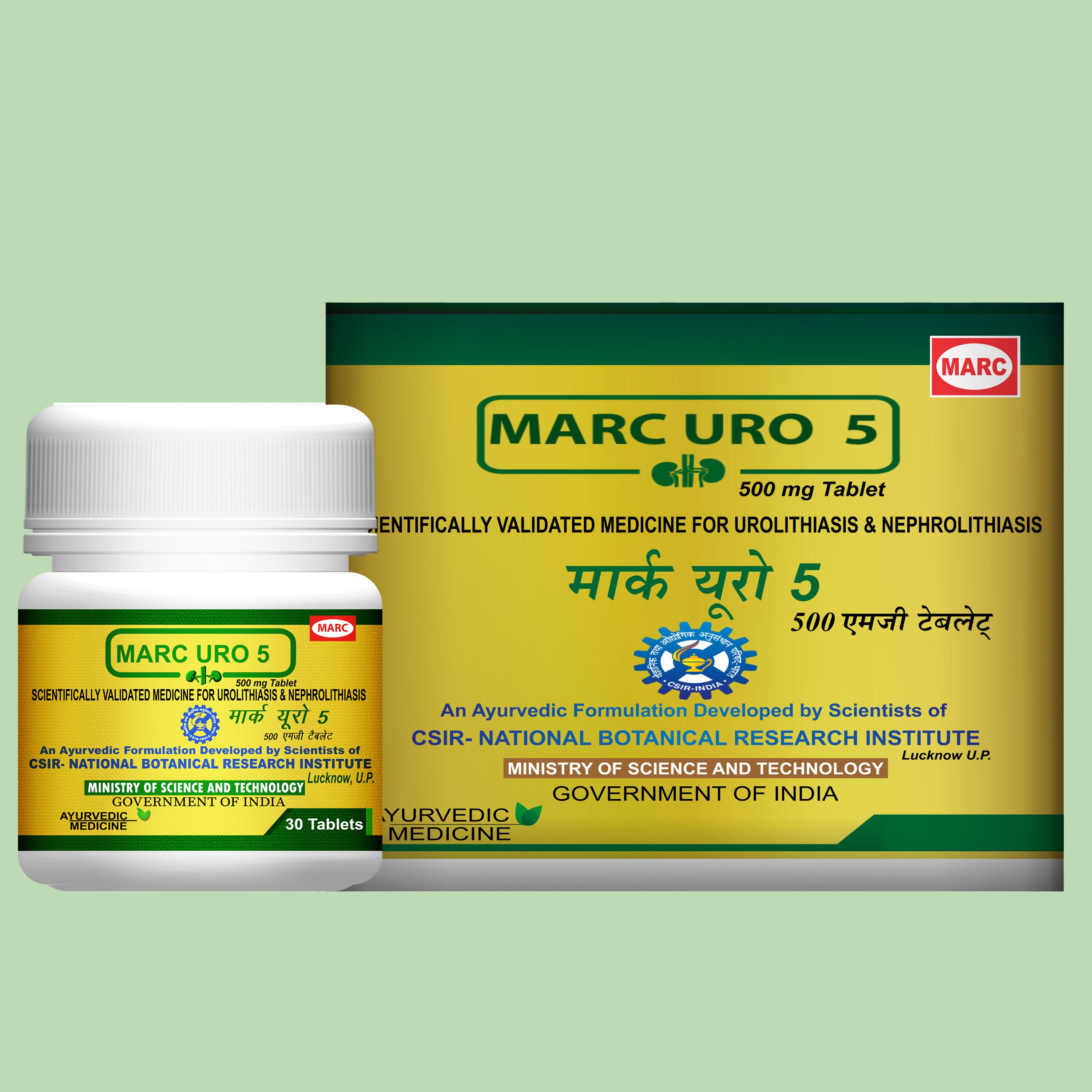 Marc URO 5 Pack of 6 – Ayurvedic Kidney Stone Dissolving & Urinary Tract Support Tablets