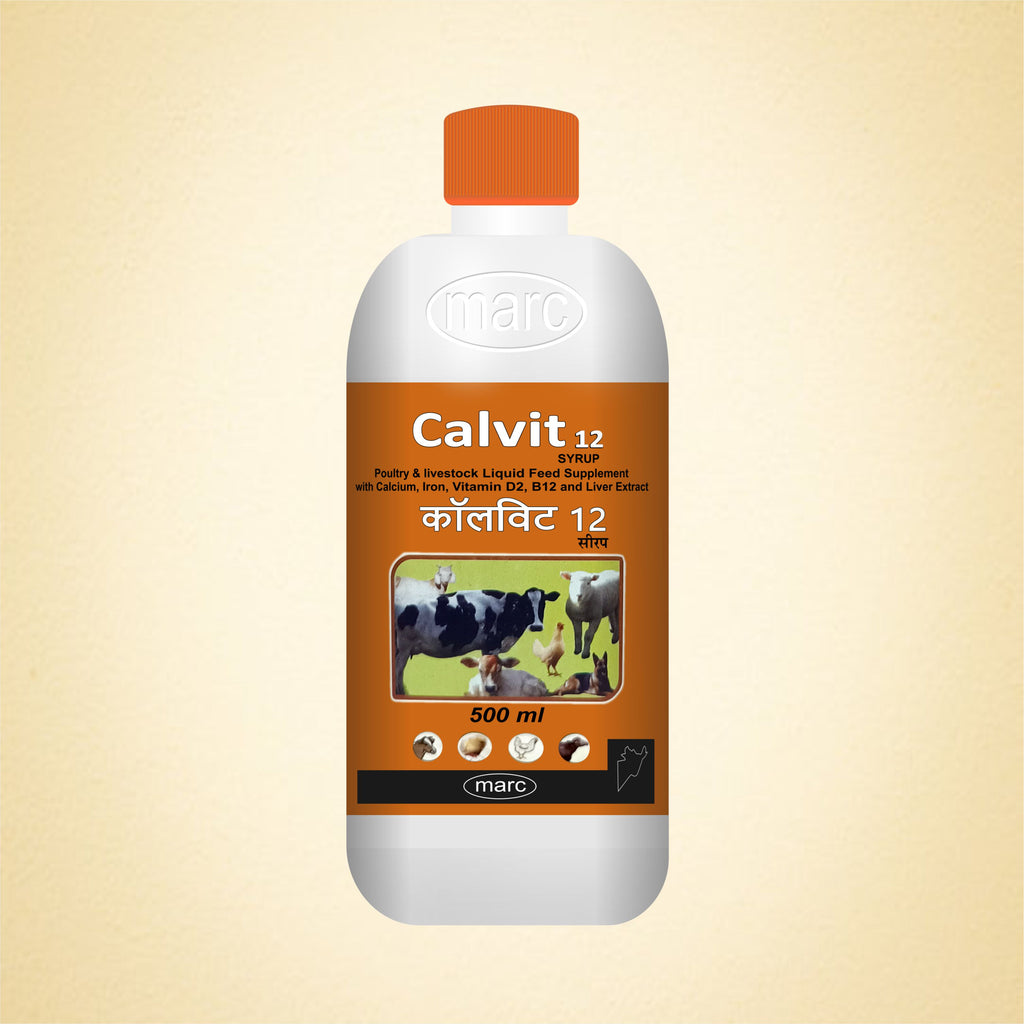 Marc Calvit 12 Syrup 500ml – Calcium, Iron & Vitamin Supplement for Livestock