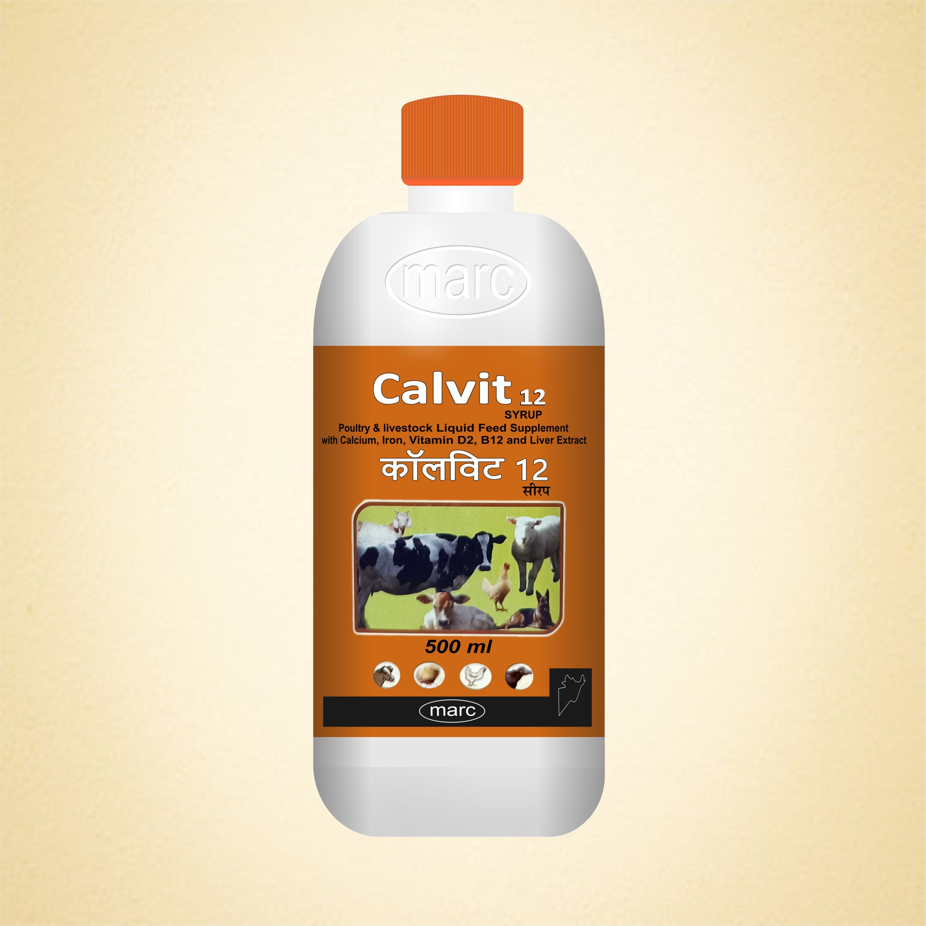 Marc Calvit 12 Syrup 500ml – Calcium, Iron & Vitamin Supplement for Livestock