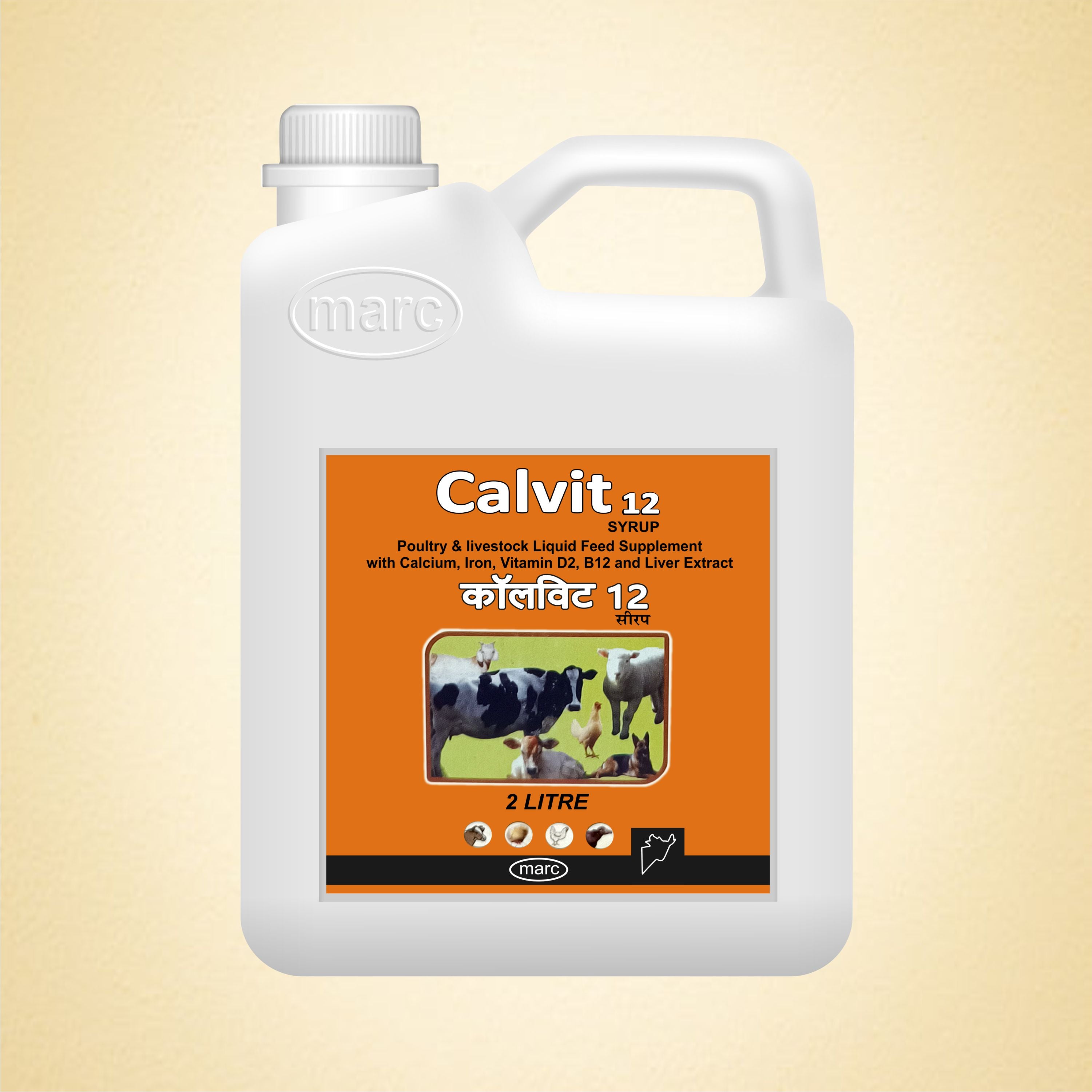 Marc Calvit 12 Syrup 2Lt – Calcium, Iron & Vitamin Supplement for Livestock