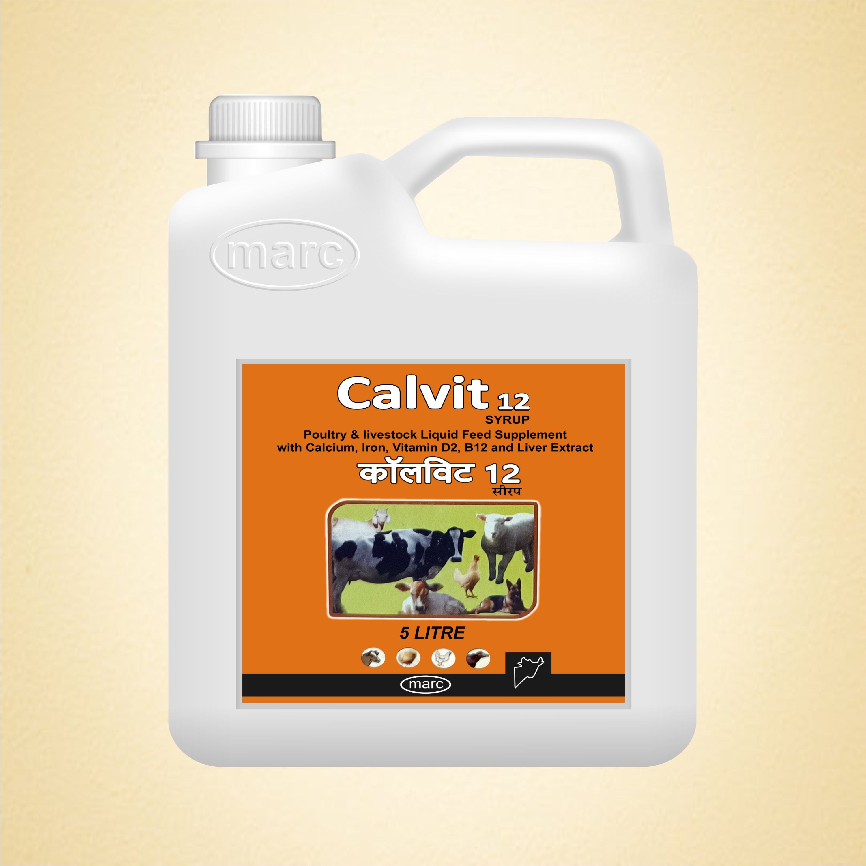 Marc Calvit 12 Syrup 5Lt – Calcium, Iron & Vitamin Supplement for Livestock