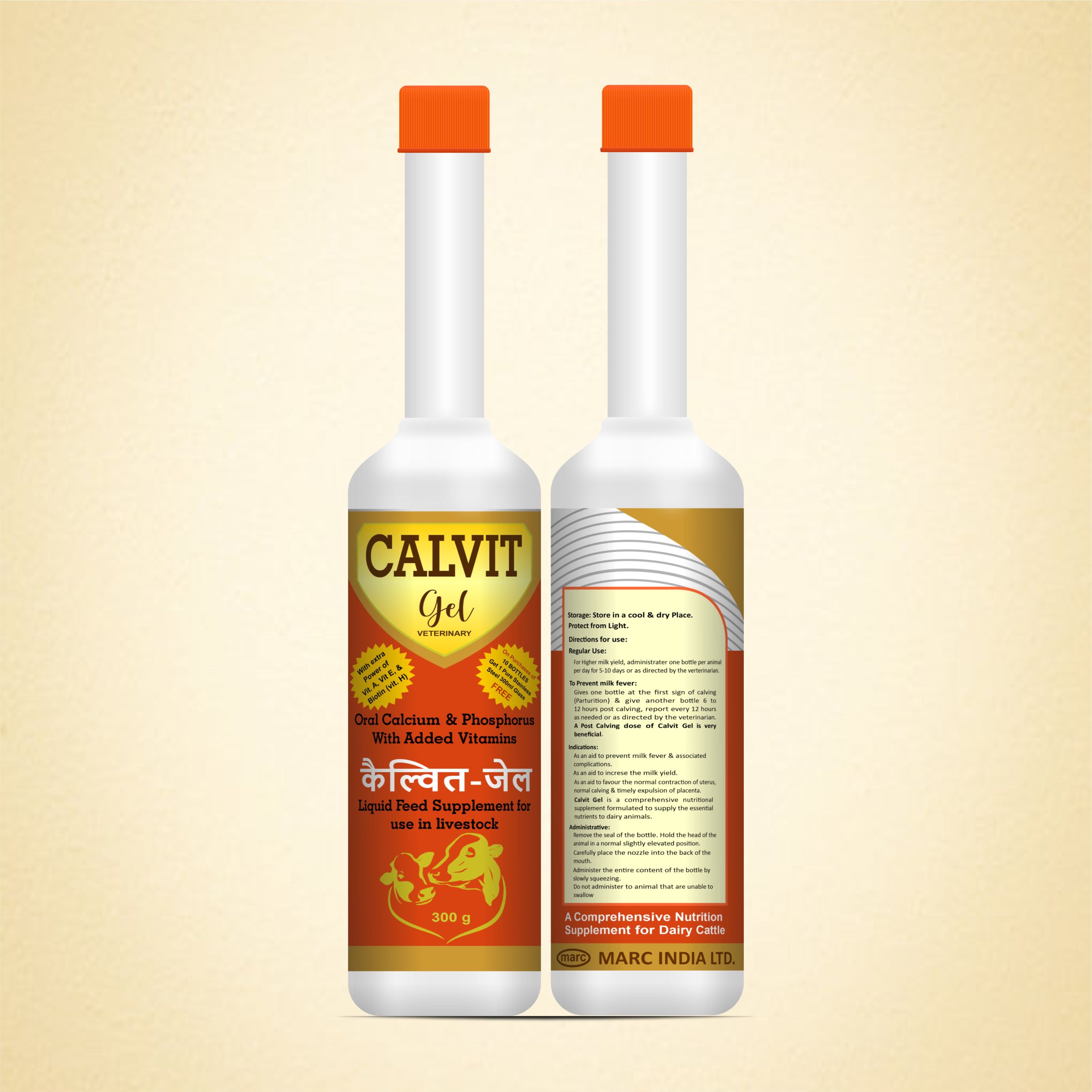 Calvit Gel 300ml – High-Quality Oral Calcium & Vitamin Supplement for Livestock