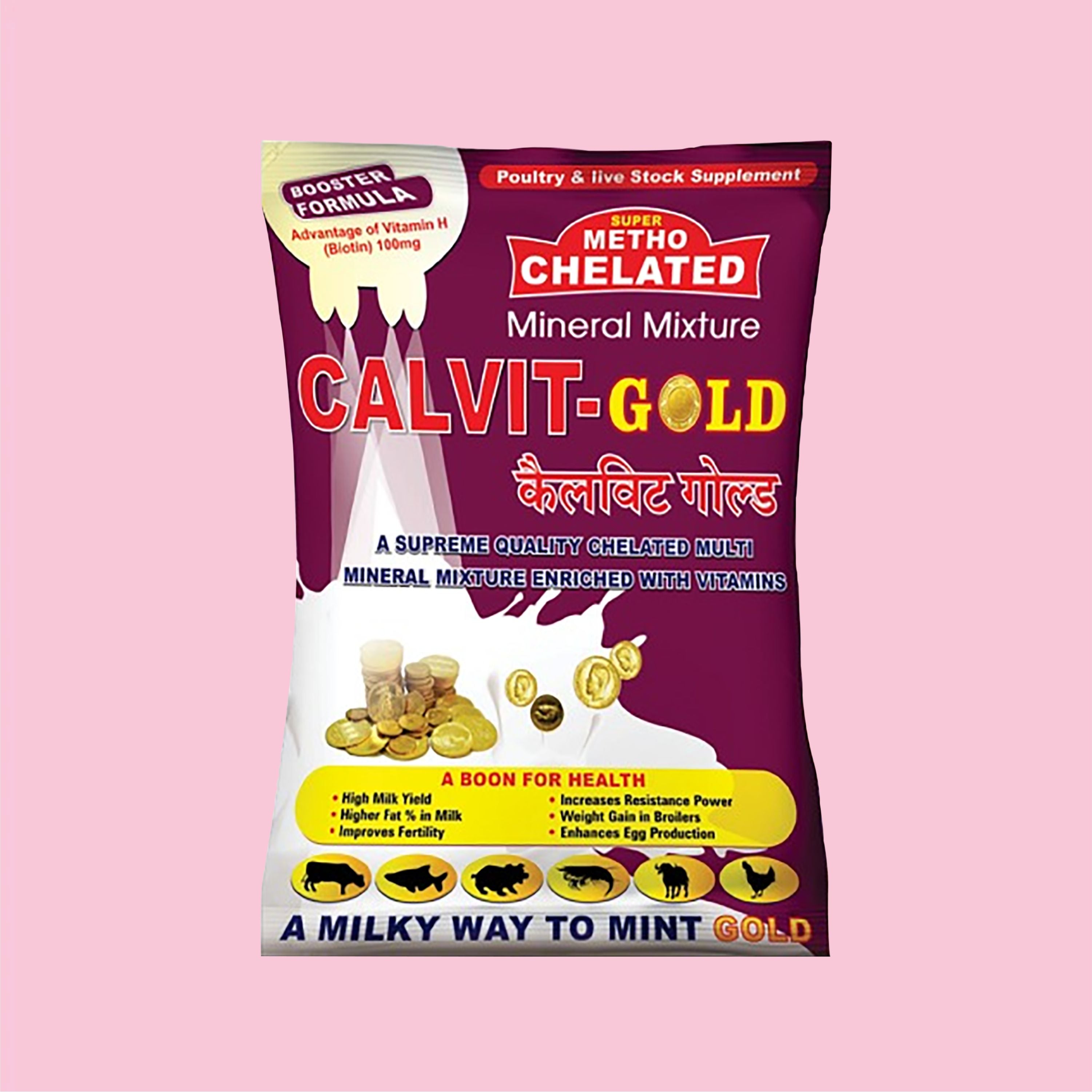 Marc Calvit Gold Powder 1kg – Vitamin, Mineral & Probiotic Tonic for Livestock
