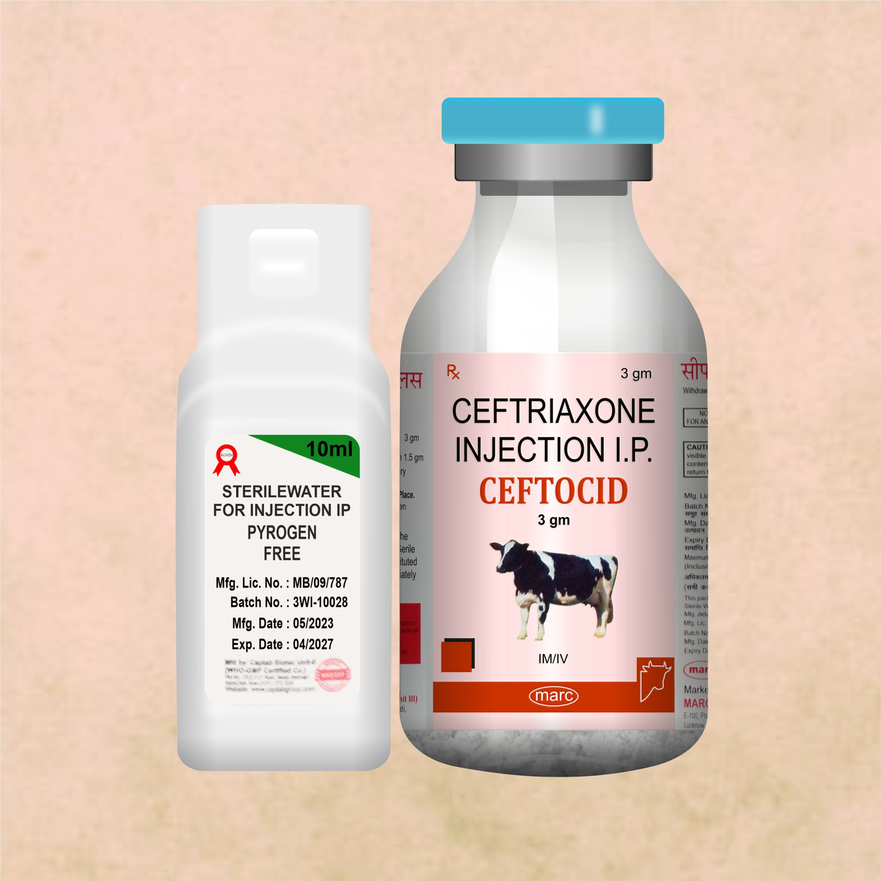 Ceftocid Injection 3GM – Broad Spectrum Ceftriaxone Antibiotic for Livestock Infections