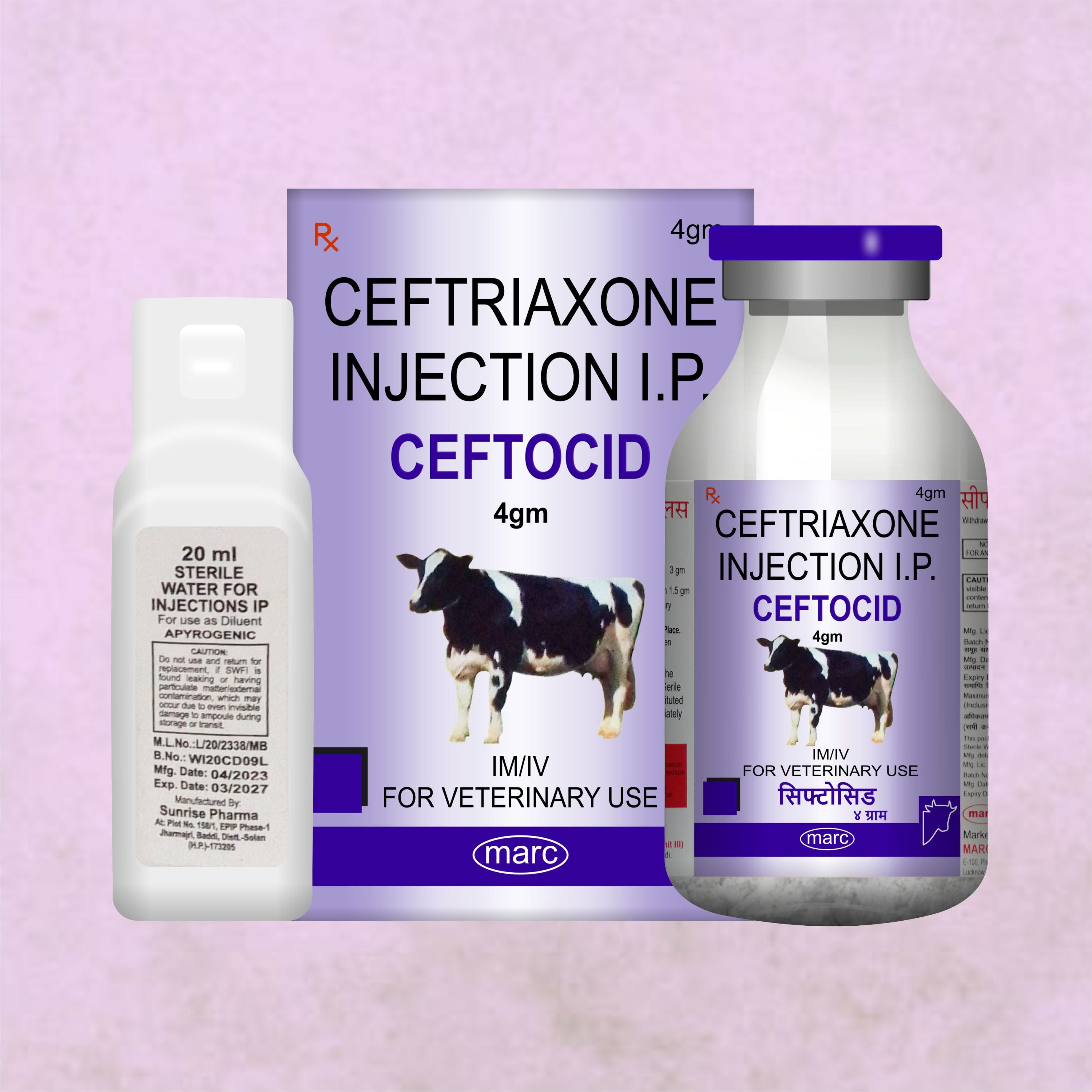 Ceftocid Injection 4GM – Broad-Spectrum Antibiotic Solution for Livestock Infections