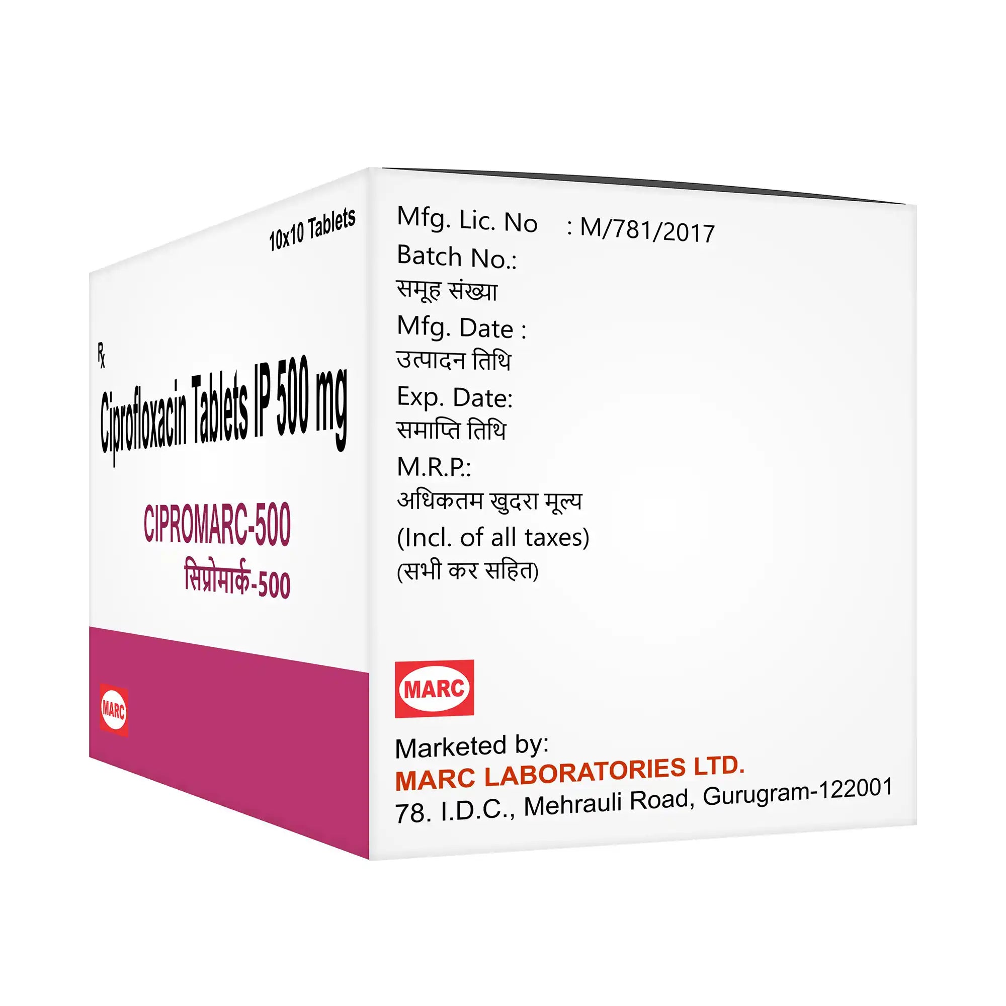 Cipromarc-500 Ciprofloxacin 500mg Tablet – UTI, Respiratory & Gut Bacterial Infection Treatment