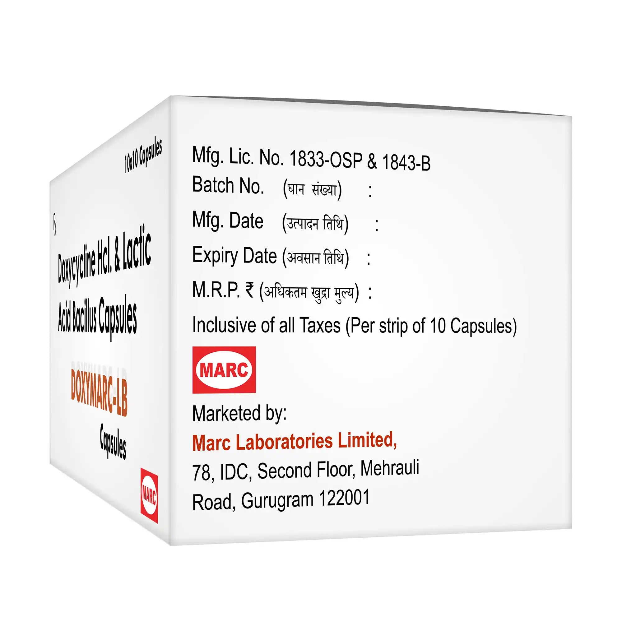 Doxymarc LB Doxycycline & Lactobacillus Capsule – Antibiotic with Gut Protection
