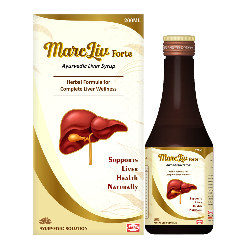 MarcLiv Forte Ayurvedic Liver Syrup (200ml) – Herbal Formula for Liver Wellness, Natural Detox Support & Daily Liver Care