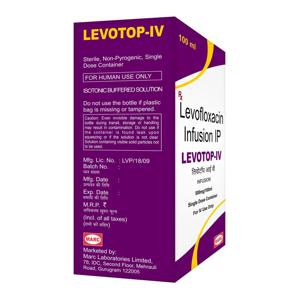 Levotop IV Levofloxacin Infusion – Hospital-Grade IV Antibiotic for Severe Respiratory & Urinary Infections