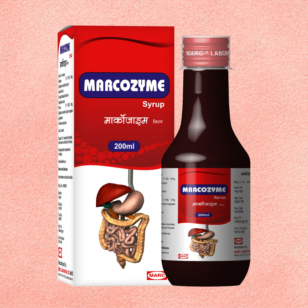 Marcozyme Digestive Enzyme Syrup 200ml – Indigestion, Gas & Stomach Pain Relief