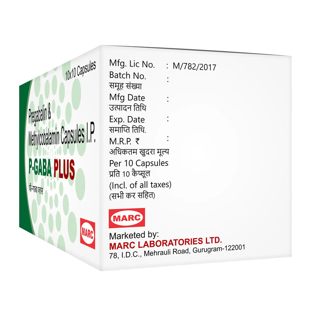 P-GABA Plus-Pregabalin& Methylcobalamin Capsule: Helps to treat and maintain Nerve pain, Health, and Reduce Tingling, Numbness,