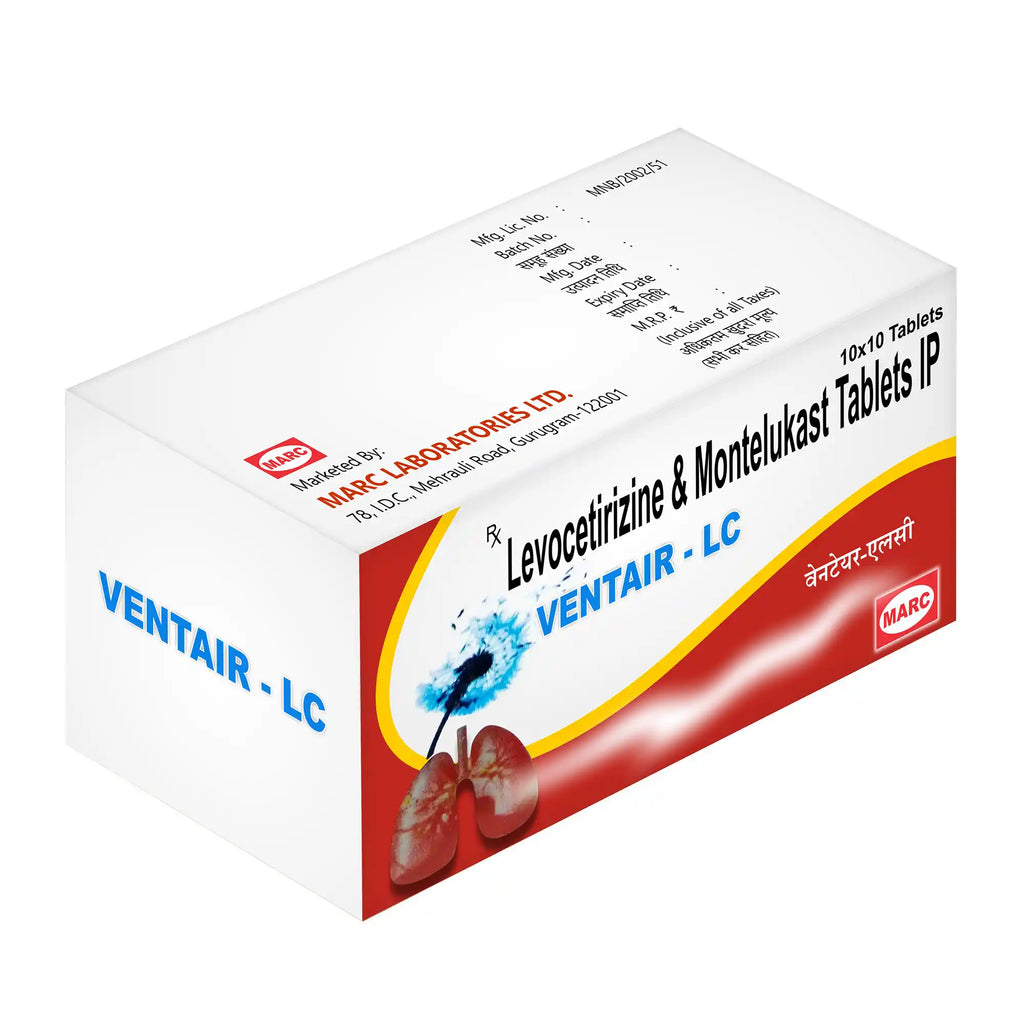 Ventair LC Levocetirizine & Montelukast Tablet – Allergy, Asthma & Allergic Rhinitis Relief