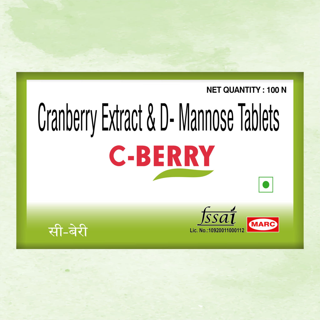 C-Berry Cranberry & D-Mannose Tablet – UTI & Urinary Tract Health for Men & Women