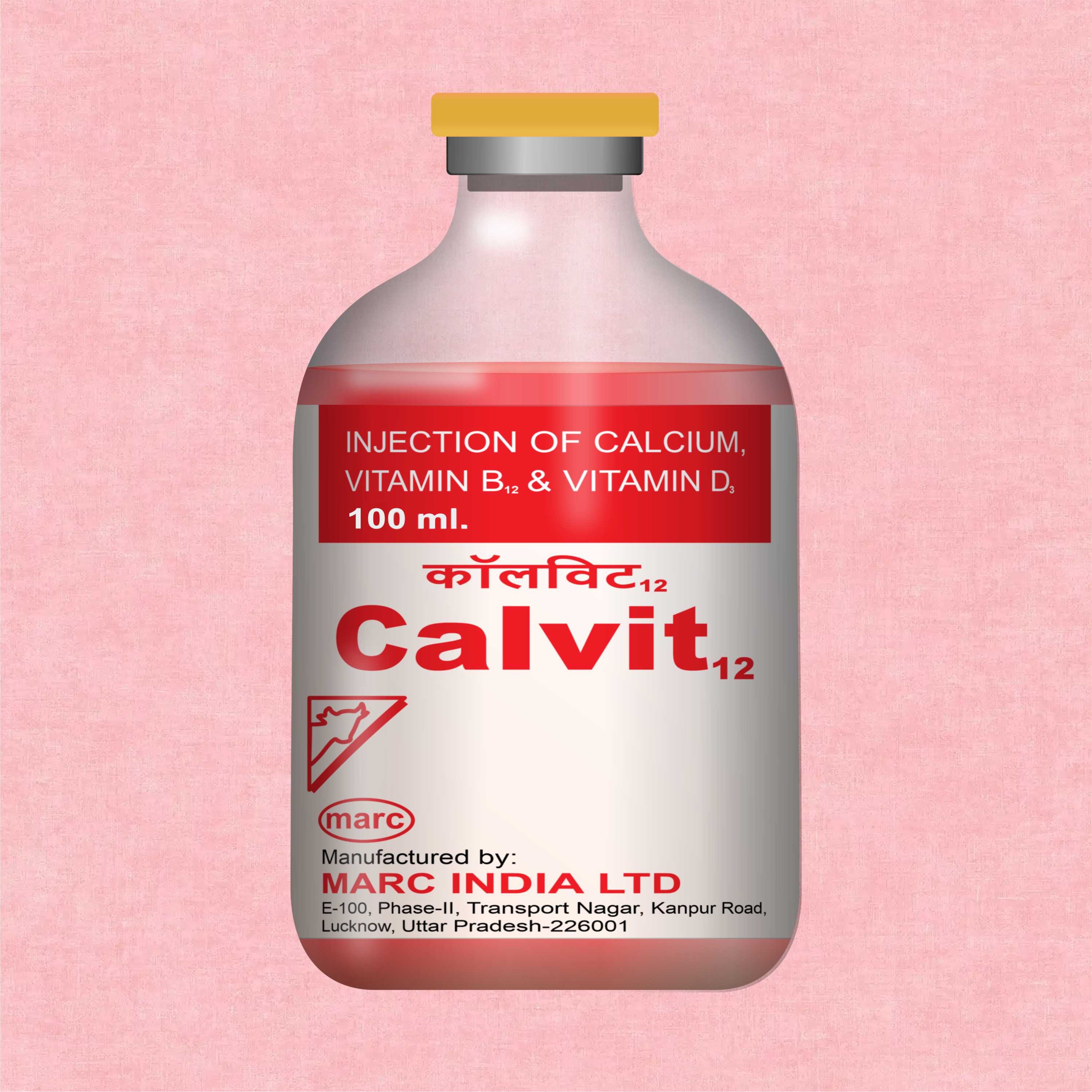 Marc Calvit 12 Injection 100ml – Calcium, Vitamin D3 & B12 Support for Livestock Health