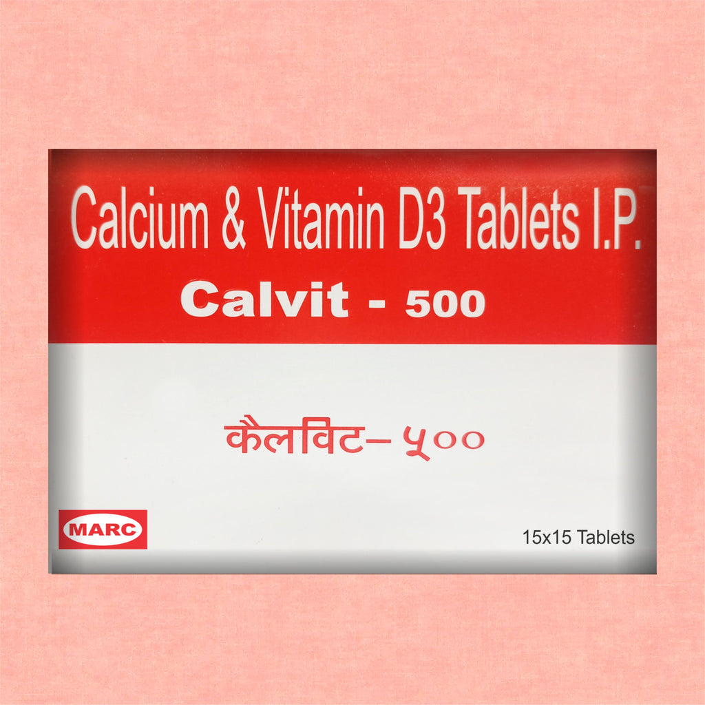 Calvit 500 Tablets – Calcium & Vitamin D3 for Bone Strength and Energy (1 Box)