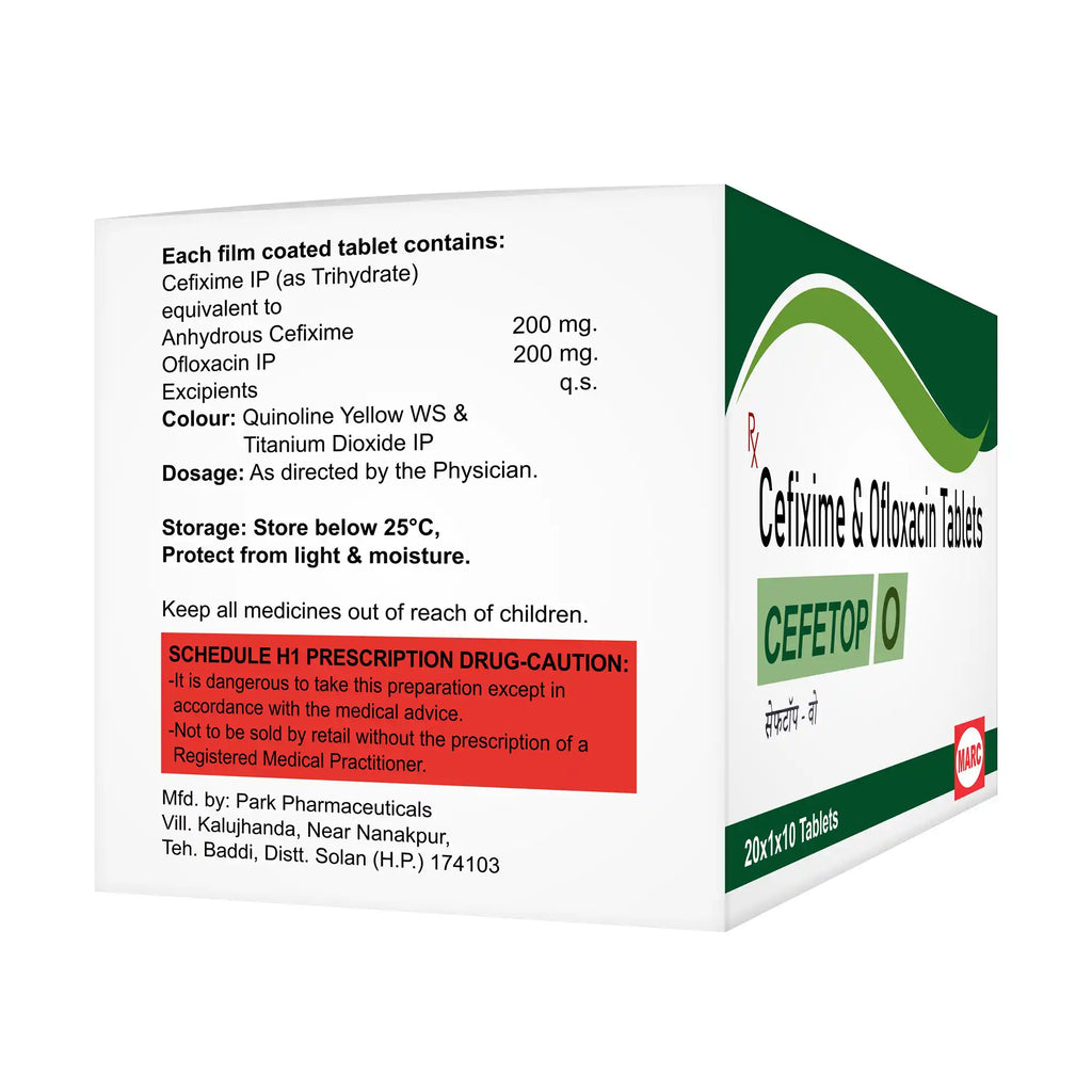 Cefetop-O  Cefixime & Ofloxacin Tablet – Dual Antibiotic for UTI, Throat & Respiratory Infections