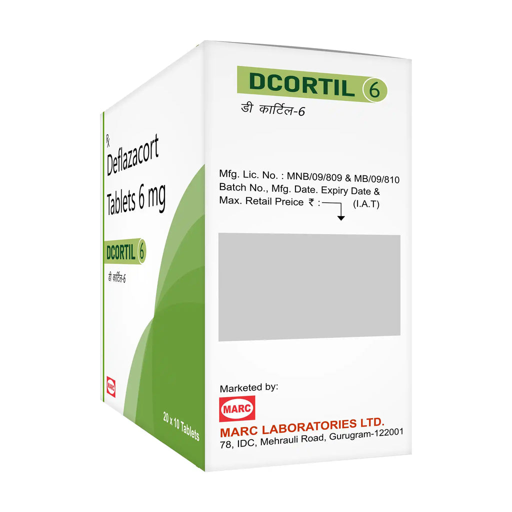 Dcortil-6 Deflazacort 6mg Tablet – Inflammation, Allergy & Autoimmune Condition Management