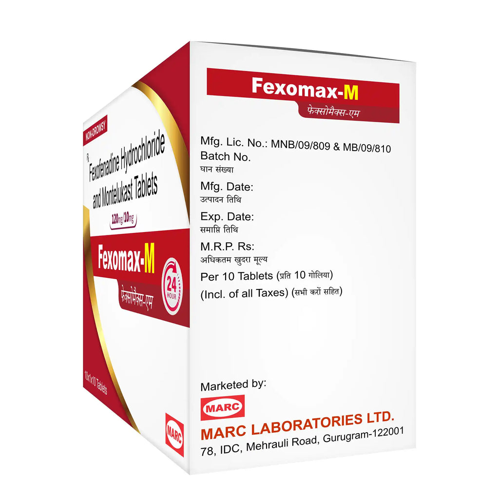 Fexomax-M Fexofenadine & Montelukast Tablet – Allergy, Rhinitis & Urticaria Relief