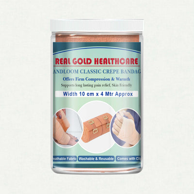 Handloom Classic Crepe Bandage – Wide Compression Bandage for Knee & Thigh Support