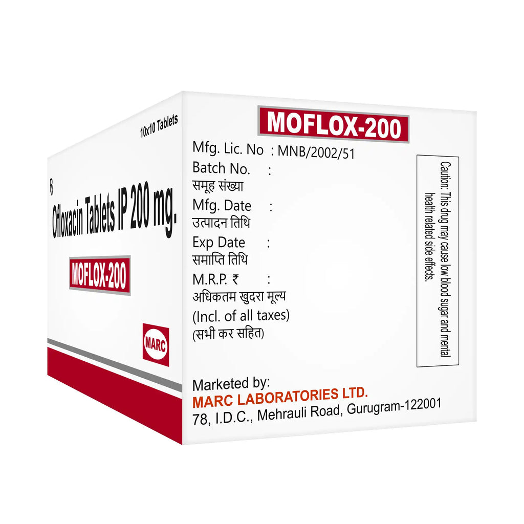 Moflox-200 Moxifloxacin 200mg Tablet – Mild Respiratory & Skin Bacterial Infection Treatment