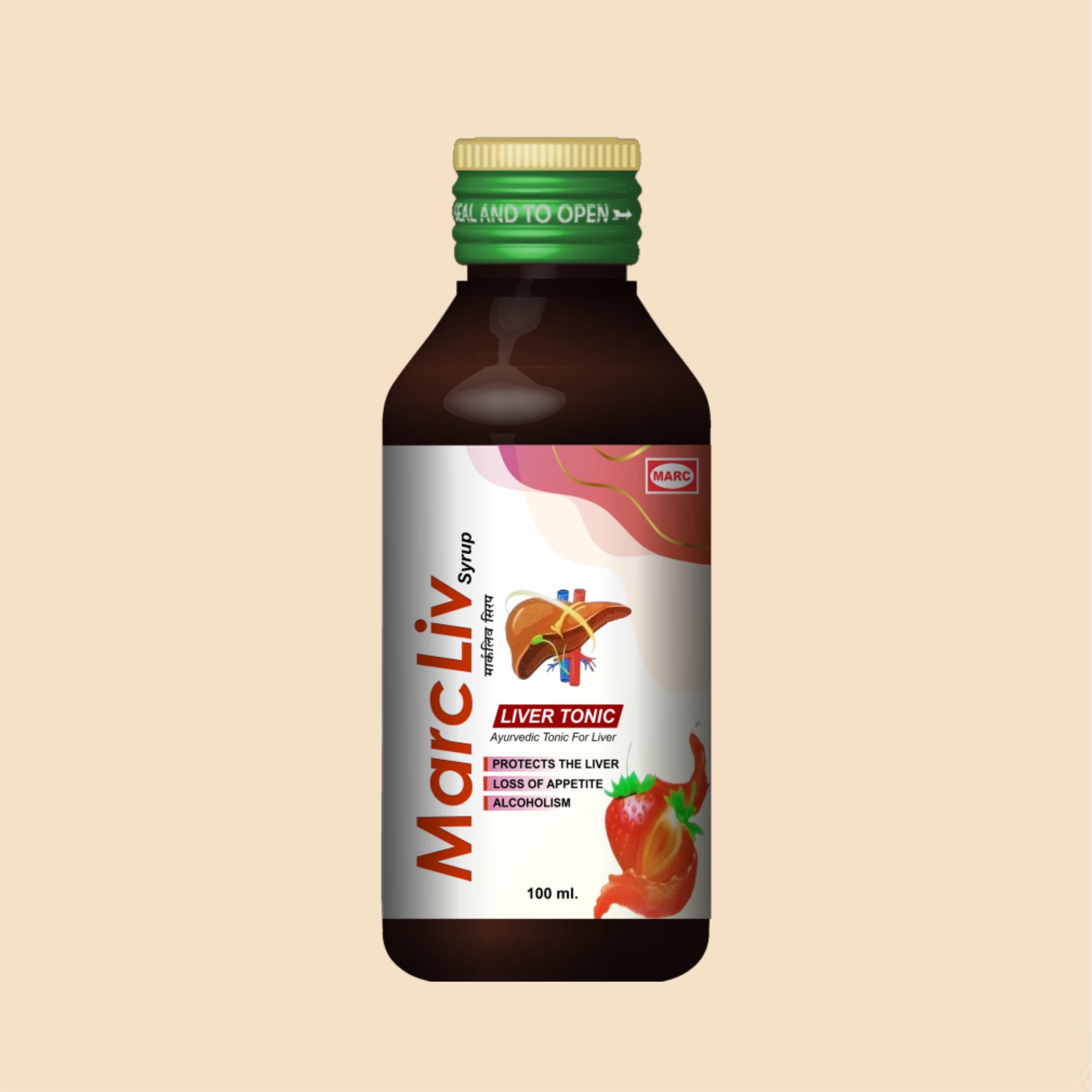 MarcLiv Syrup 100 ml – Ayurvedic Liver Tonic for Detoxification, Digestion & Healthy Liver Function (Pack of 2)