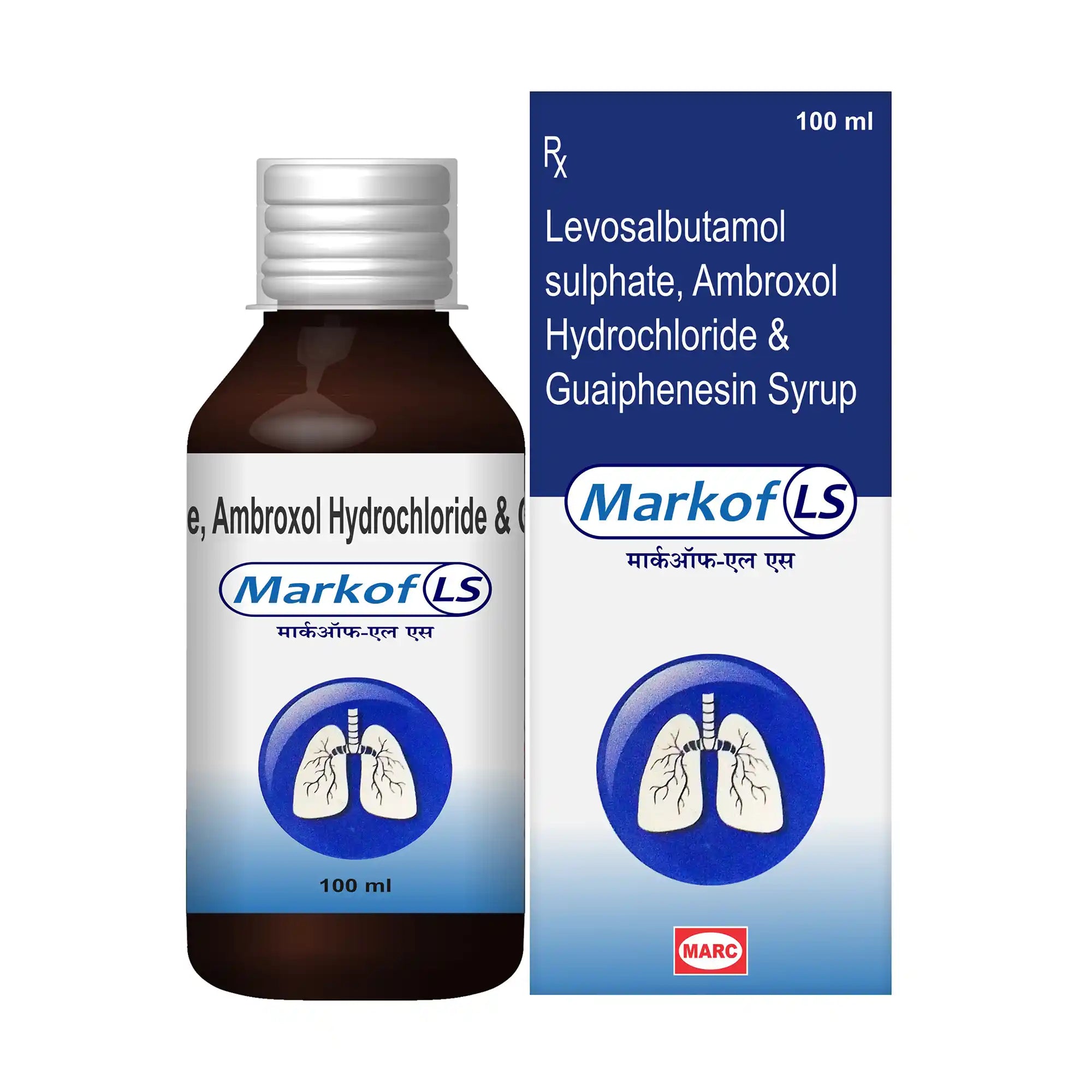Markof LS Ambroxol, Levosalbutamol & Guaifenesin Syrup – Wet Cough & Chest Congestion Relief