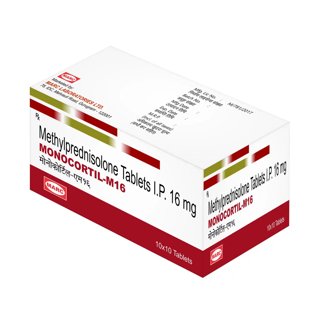 Monocortil M16 Prednisolone 16mg Tablet – High-Dose Corticosteroid for Serious Inflammatory Conditions