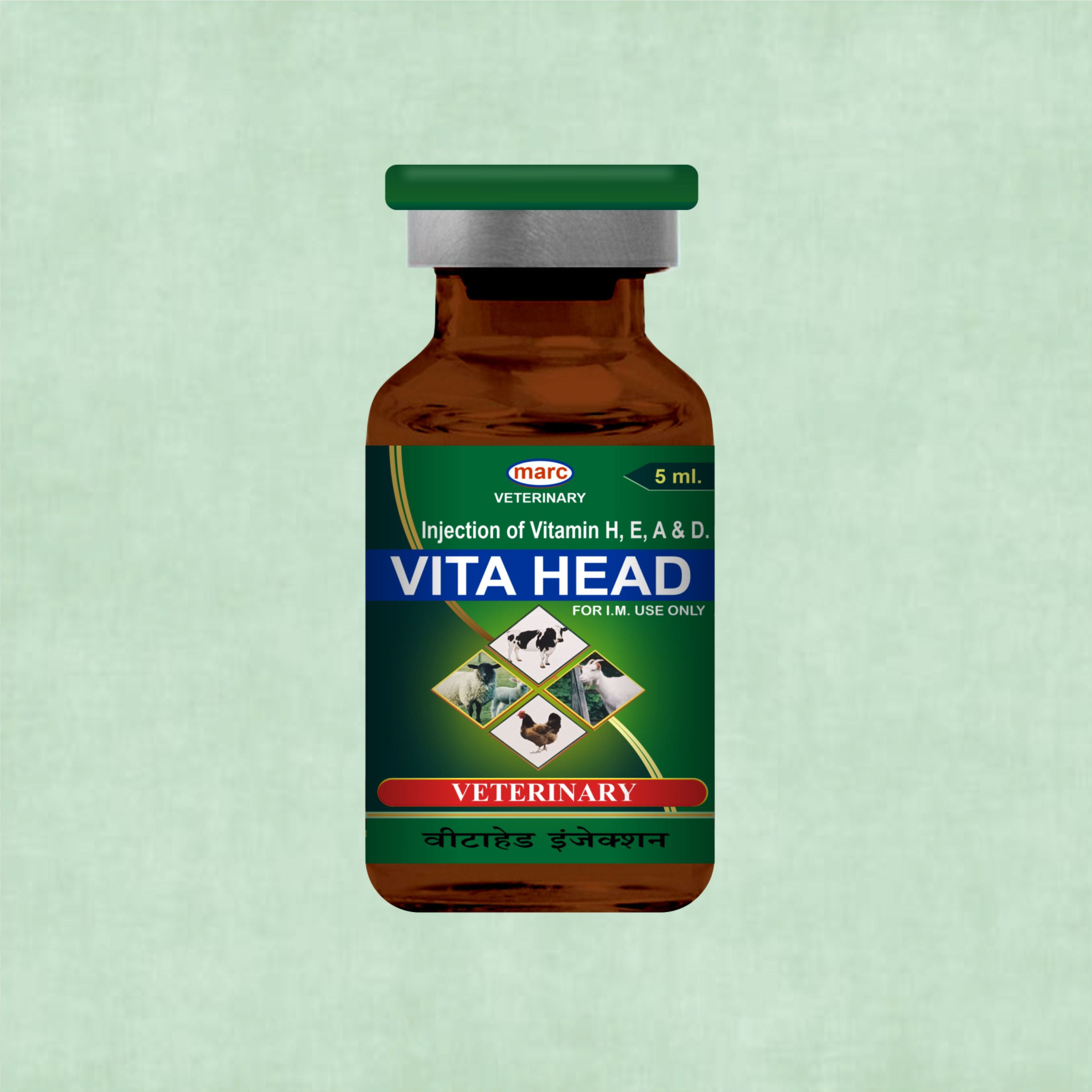 Vita Head Injection 5ml – Complete Injectable Support for Skin, Immunity & Performance in Livestock (Pack of 4)