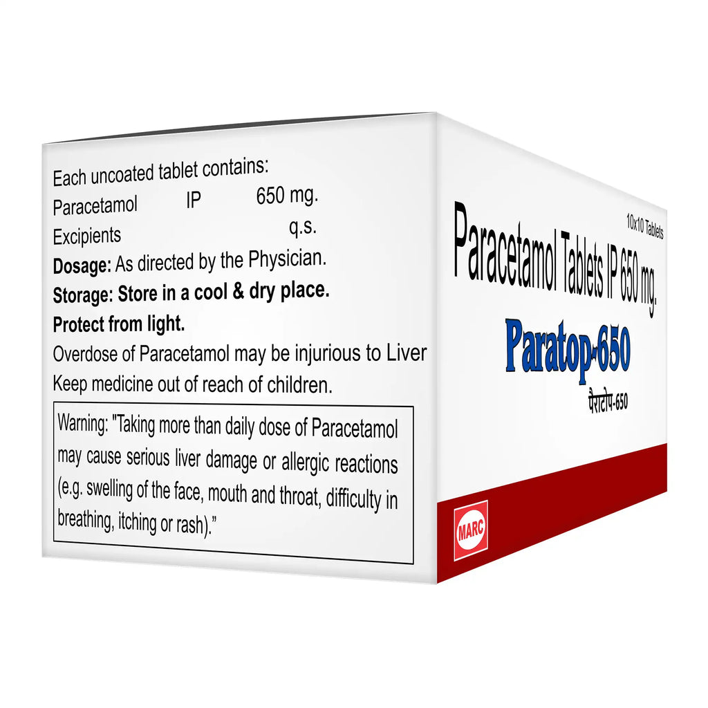 Paratop 650mg – Fast & Effective Pain Relief & Fever Reducer