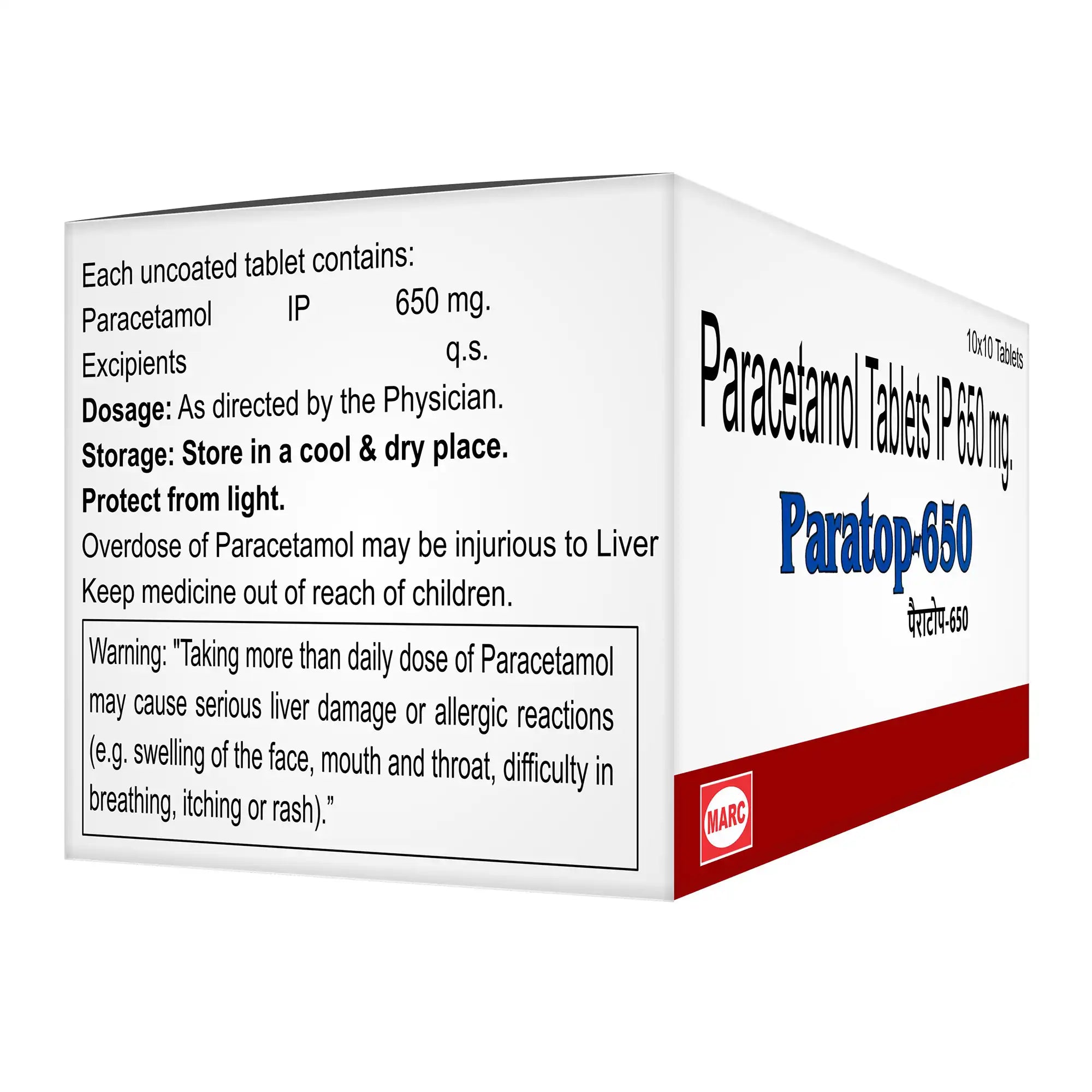 Paratop 650mg – Fast & Effective Pain Relief & Fever Reducer