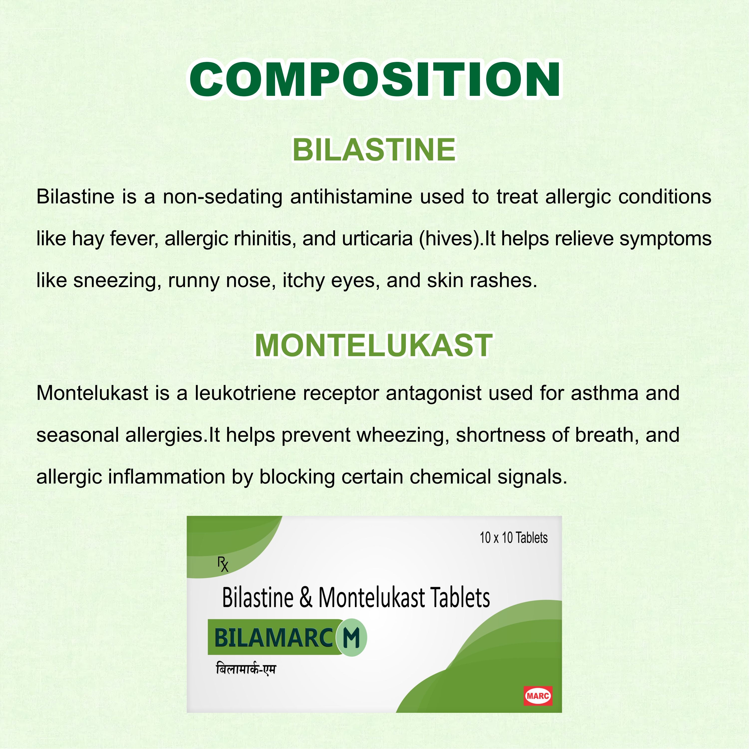Marc Bilamarc M Tablets – Dual Action Relief from Respiratory & Skin Allergies