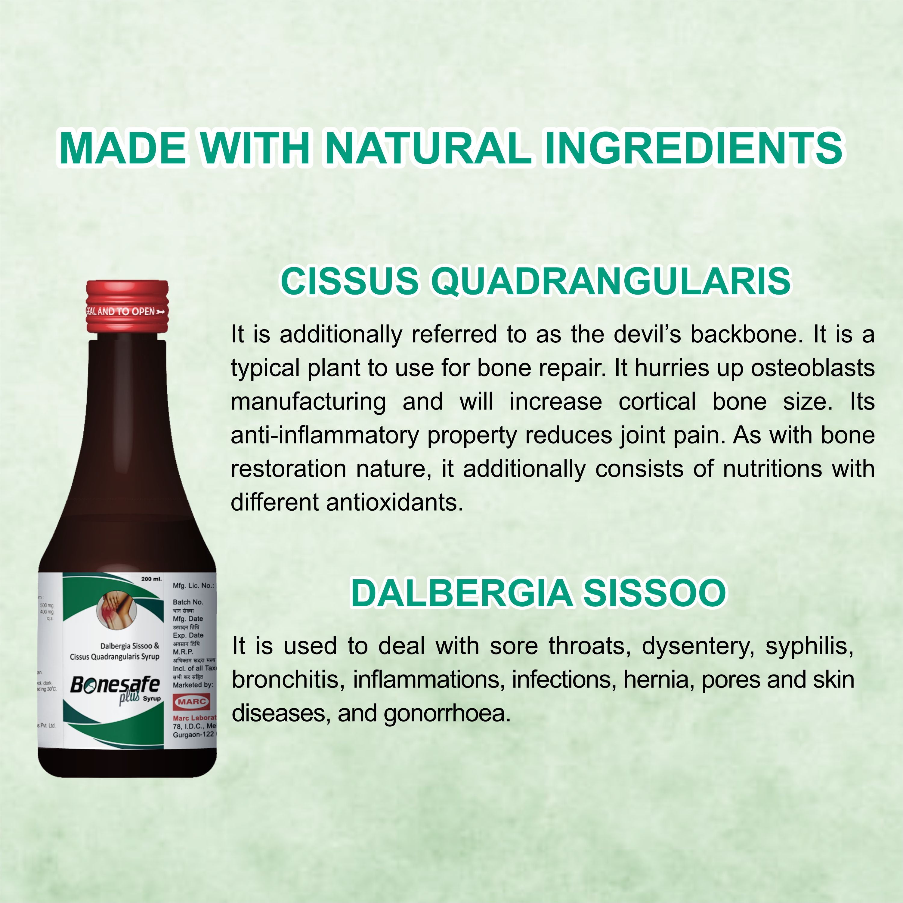 Marc Bonesafe Plus Syrup – Natural Ayurvedic Bone & Joint Support