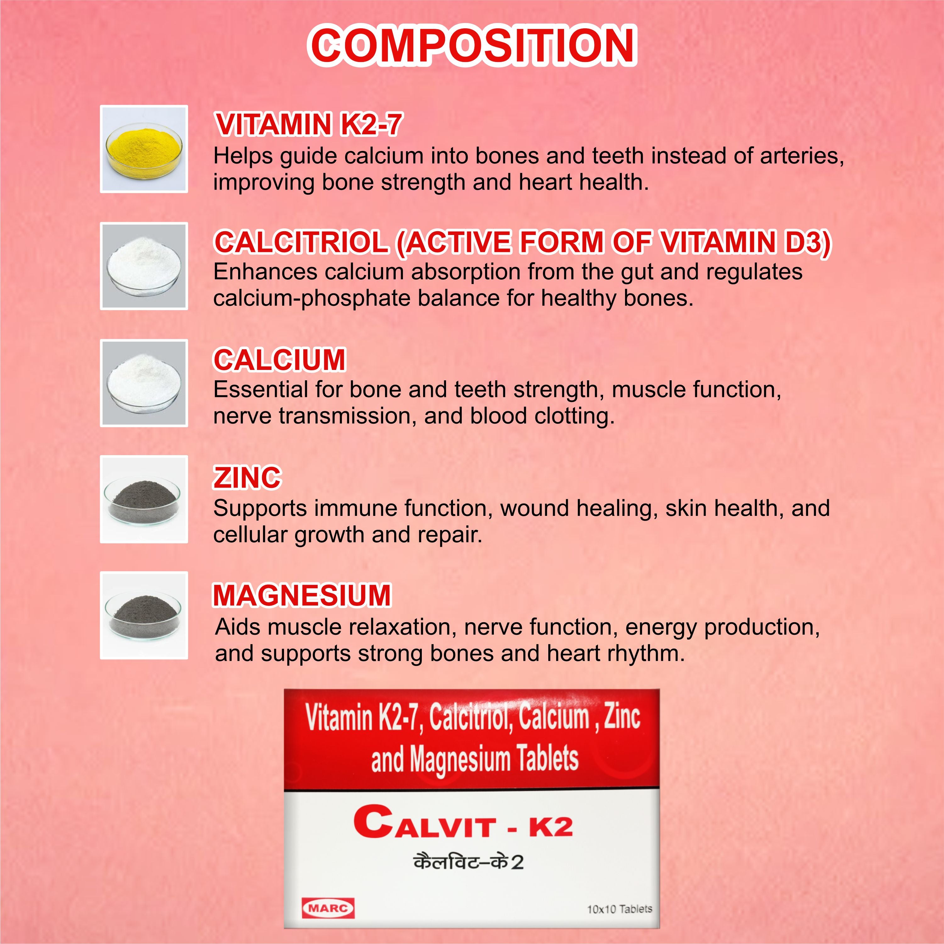 Calvit K2 Tablet – Bone Strength & Heart Protection in One ( Pack of 2 Strip)