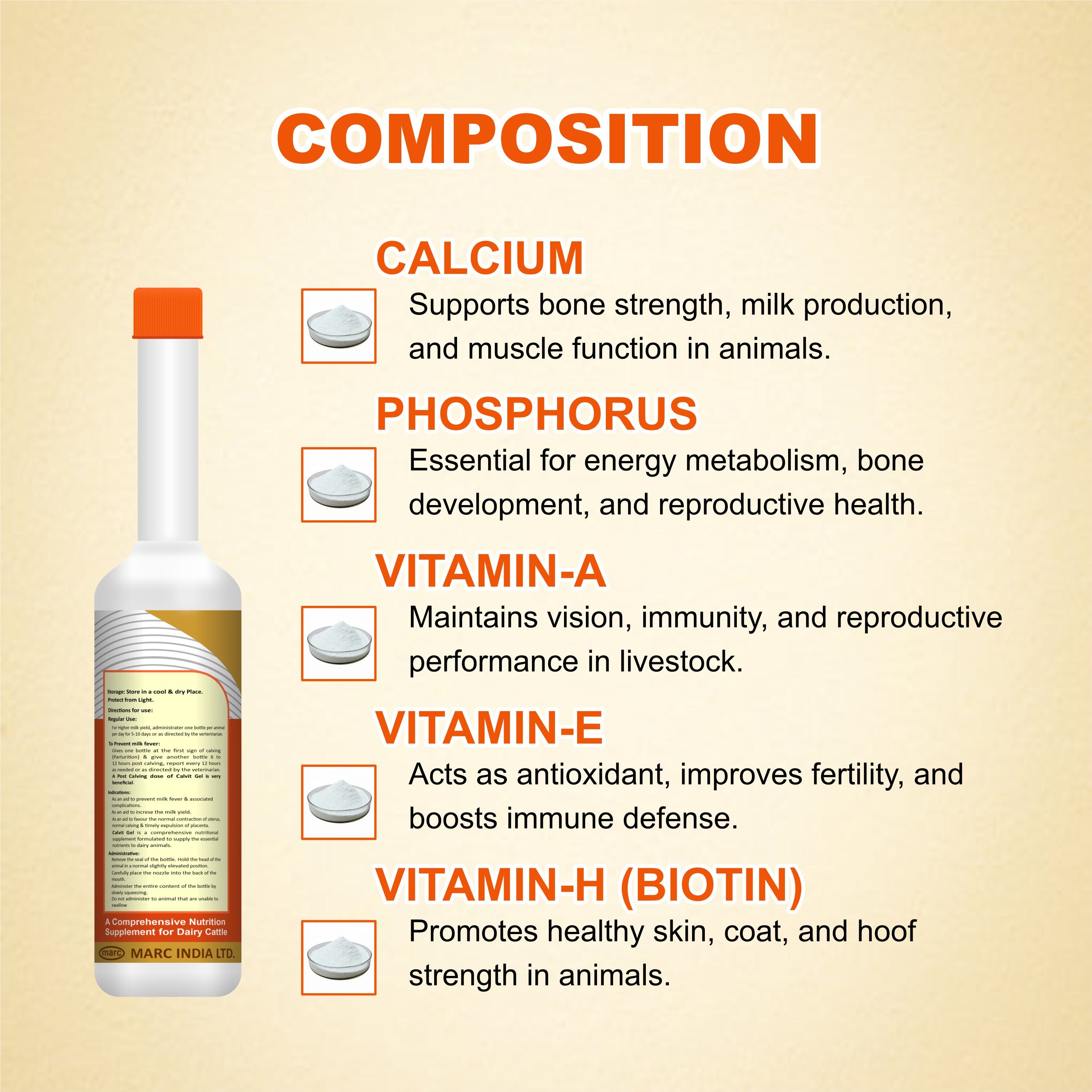 Calvit Gel 300ml – High-Quality Oral Calcium & Vitamin Supplement for Livestock