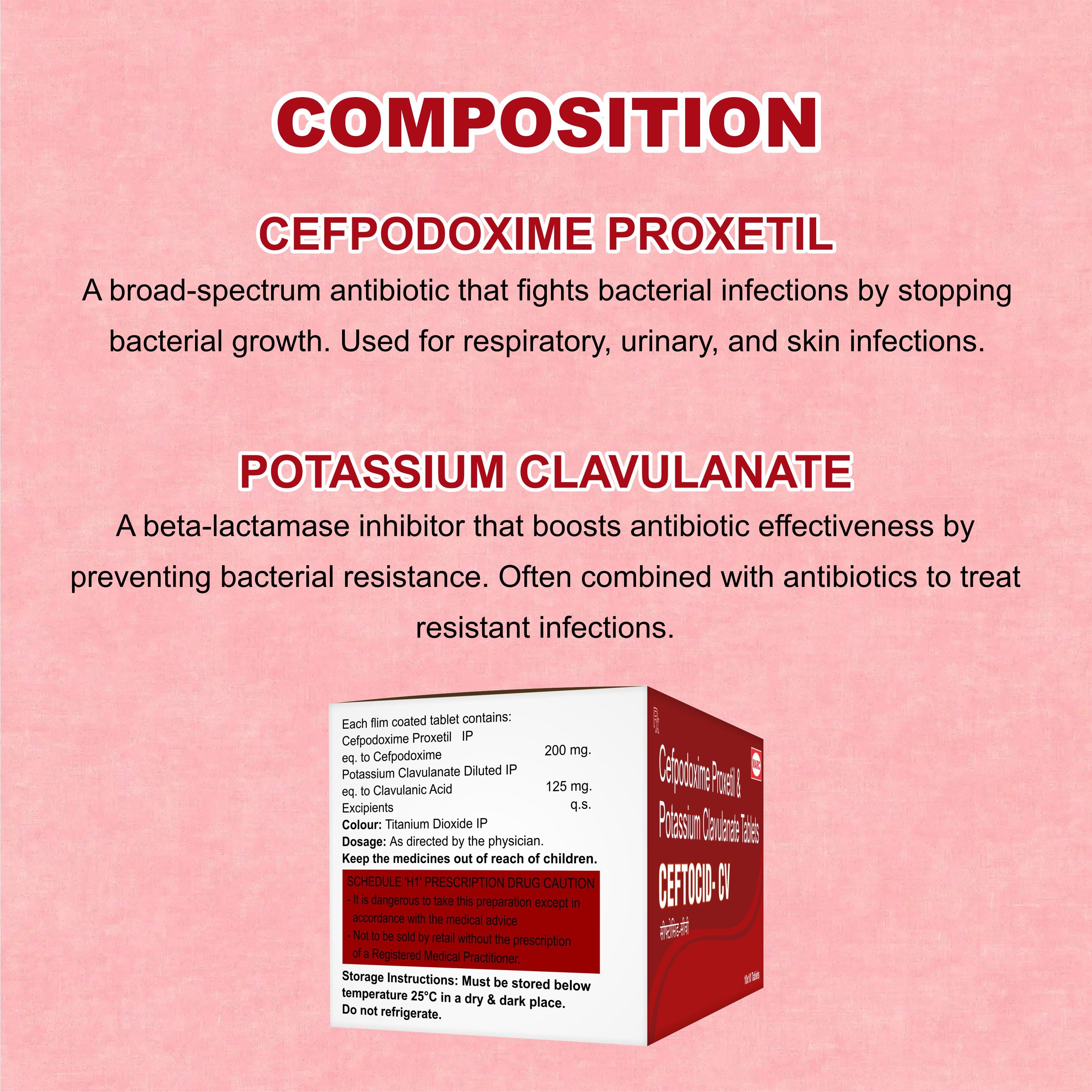 Ceftocid CV Tablets – Strong Protection Against Tough Infections(1Box)