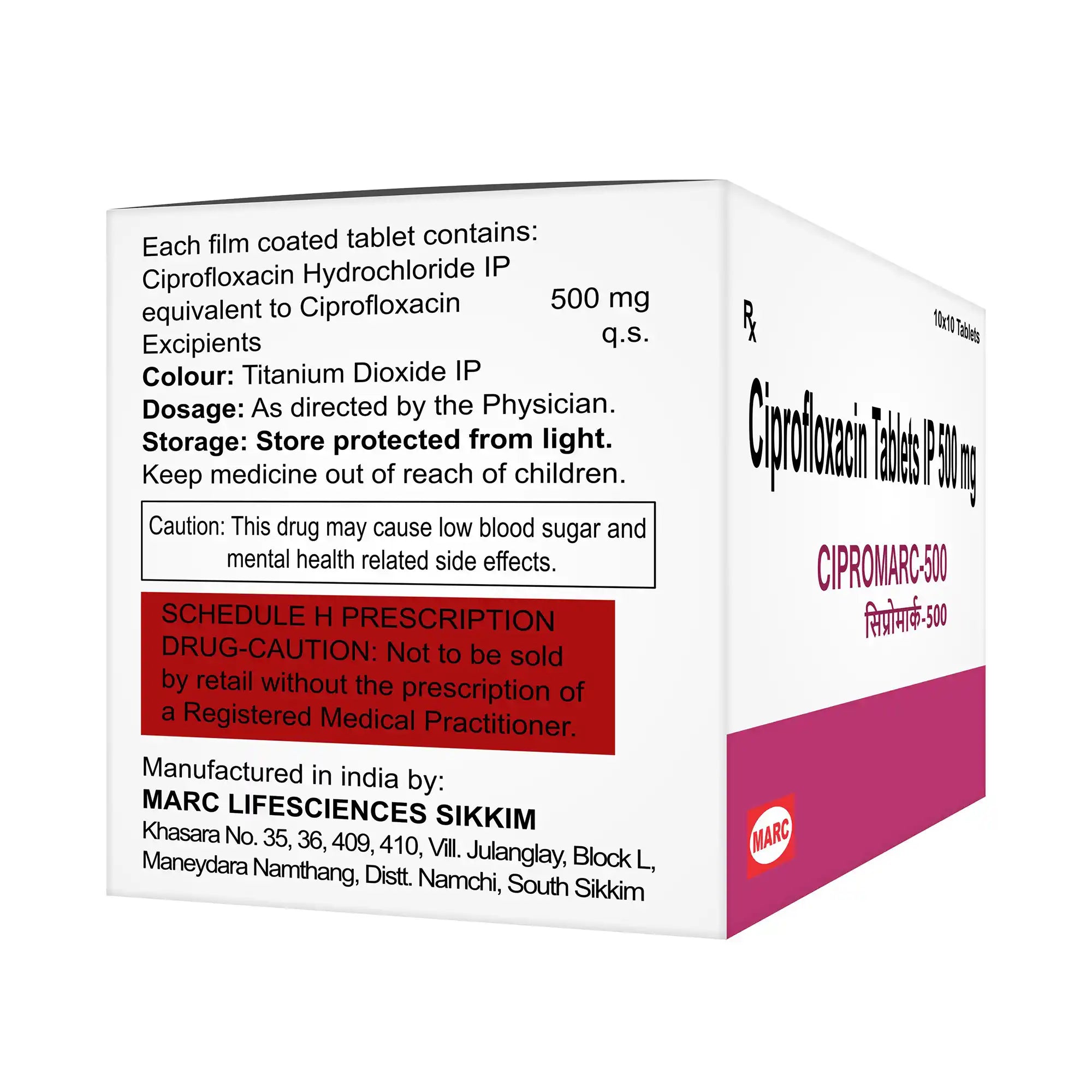 Cipromarc-500 Ciprofloxacin 500mg Tablet – UTI, Respiratory & Gut Bacterial Infection Treatment