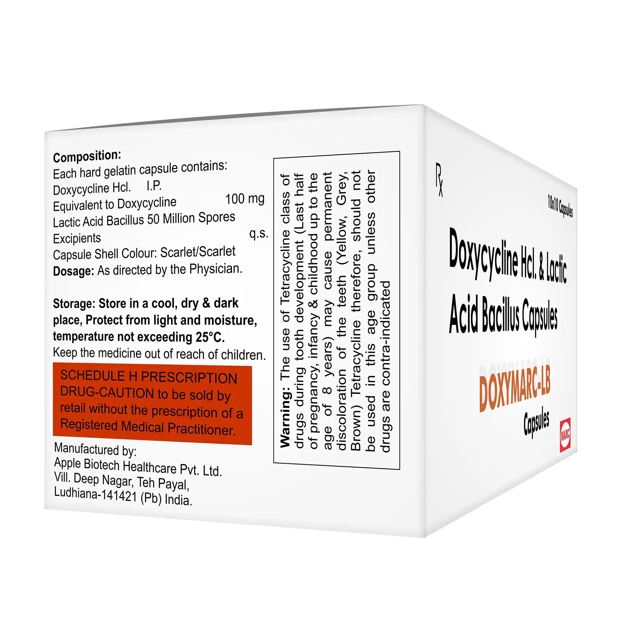 Doxymarc LB Doxycycline & Lactobacillus Capsule – Antibiotic with Gut Protection