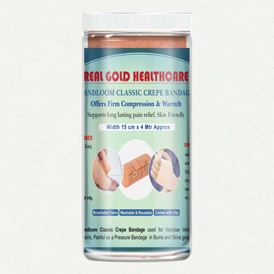 Handloom Classic Crepe Bandage – Extra Wide Bandage for Thigh, Shoulder & Heavy Injury Support