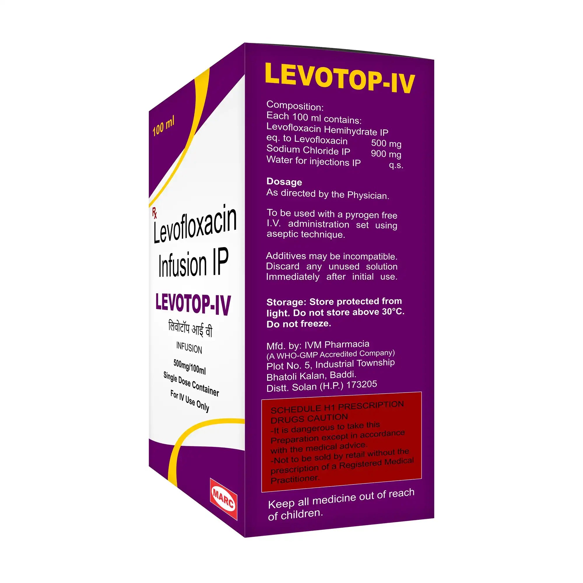 Levotop IV Levofloxacin Infusion – Hospital-Grade IV Antibiotic for Severe Respiratory & Urinary Infections
