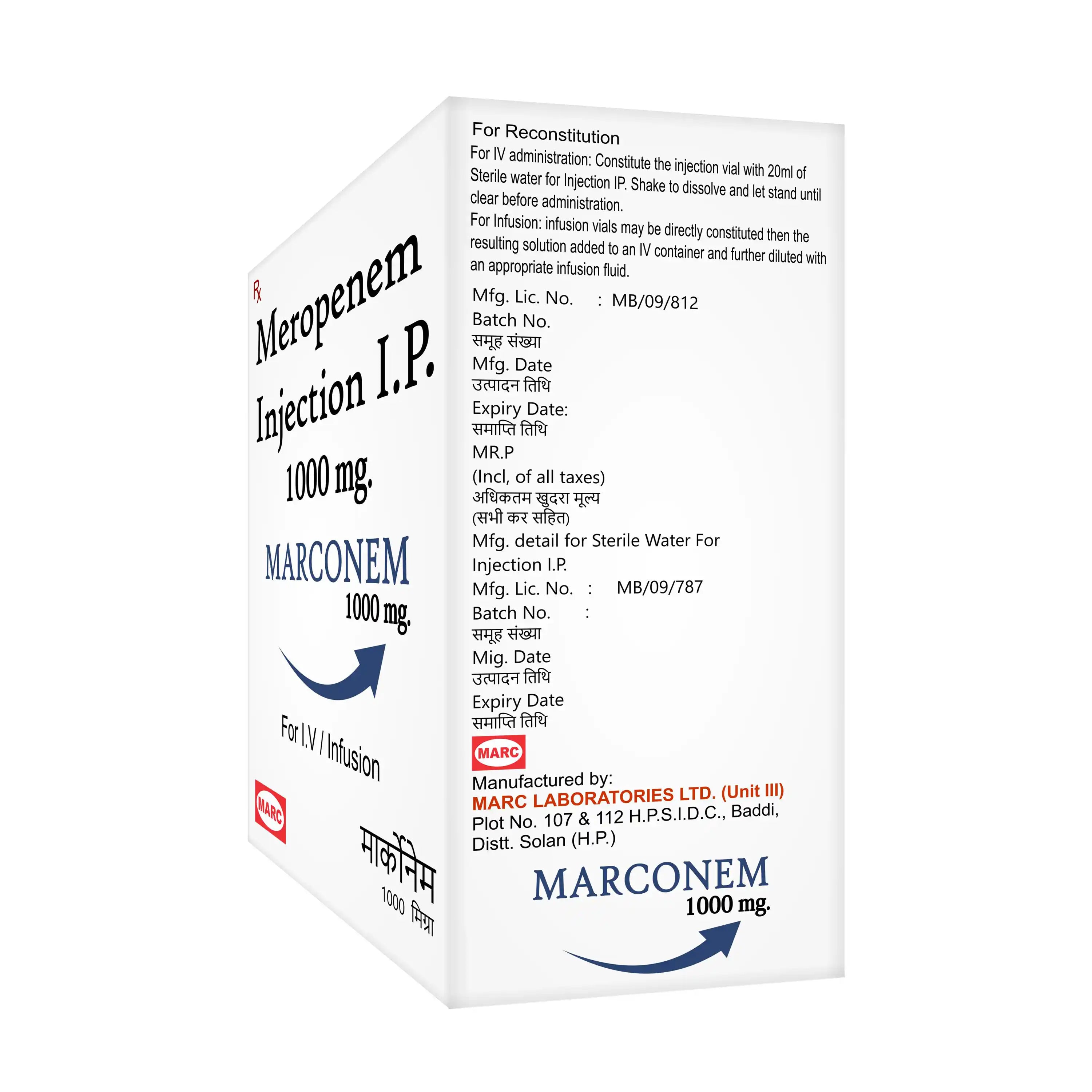 Marconem Meropenem Injection – Critical Care Carbapenem Antibiotic for Drug-Resistant Infections