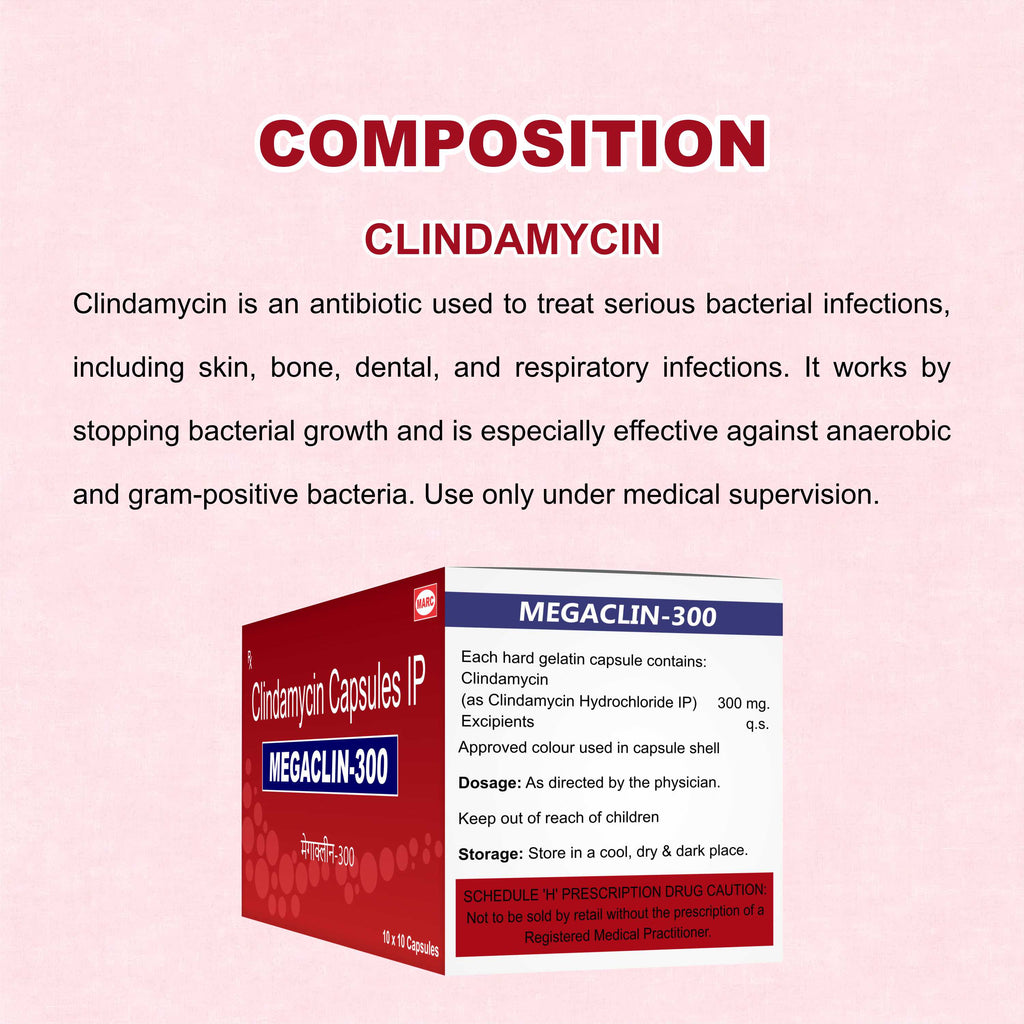 Megaclin 300 Clindamycin Capsule – Lung, Skin & Bacterial Infection Treatment