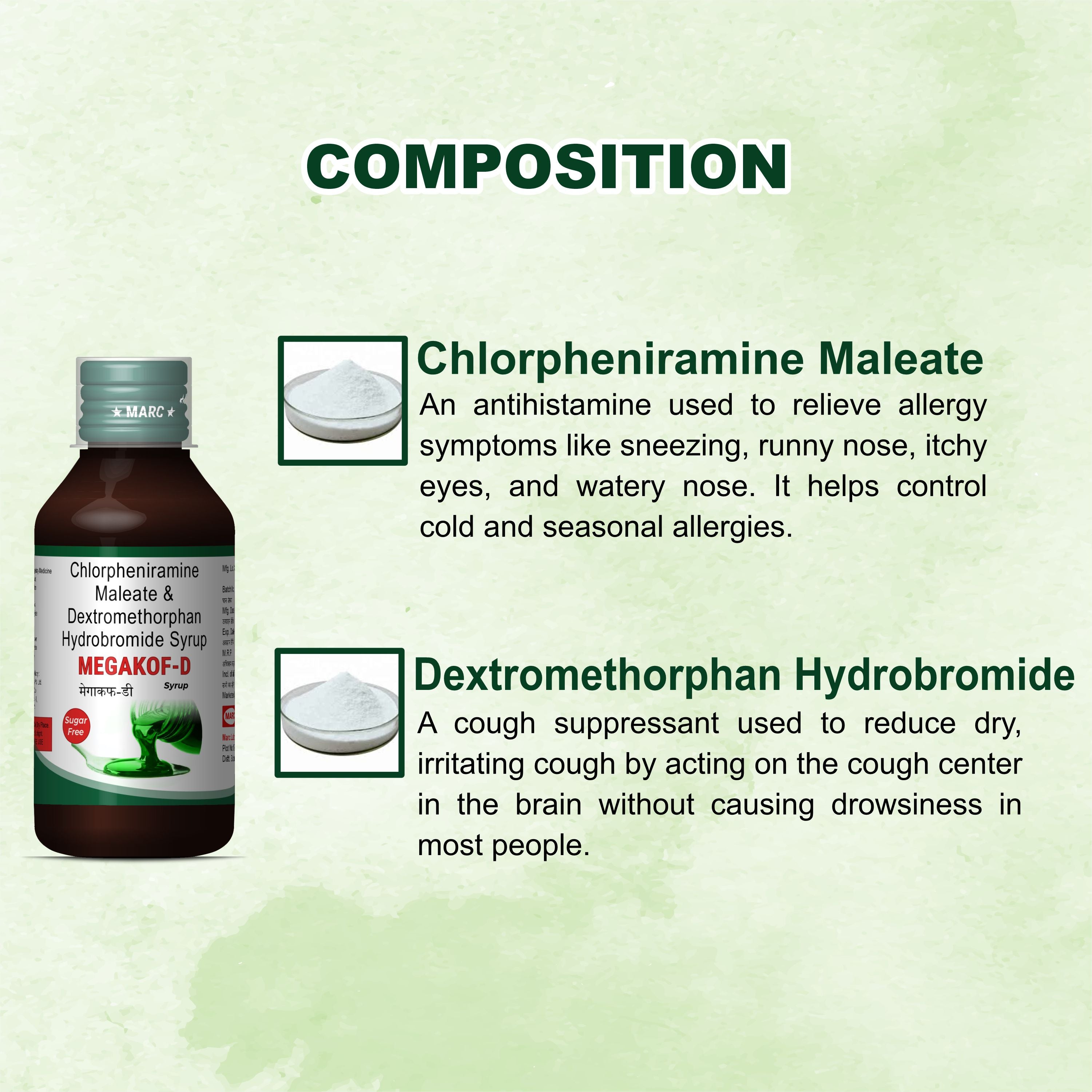 Megakof-D Dry Cough & Allergy Relief Syrup – Cold, Runny Nose & Throat Irritation