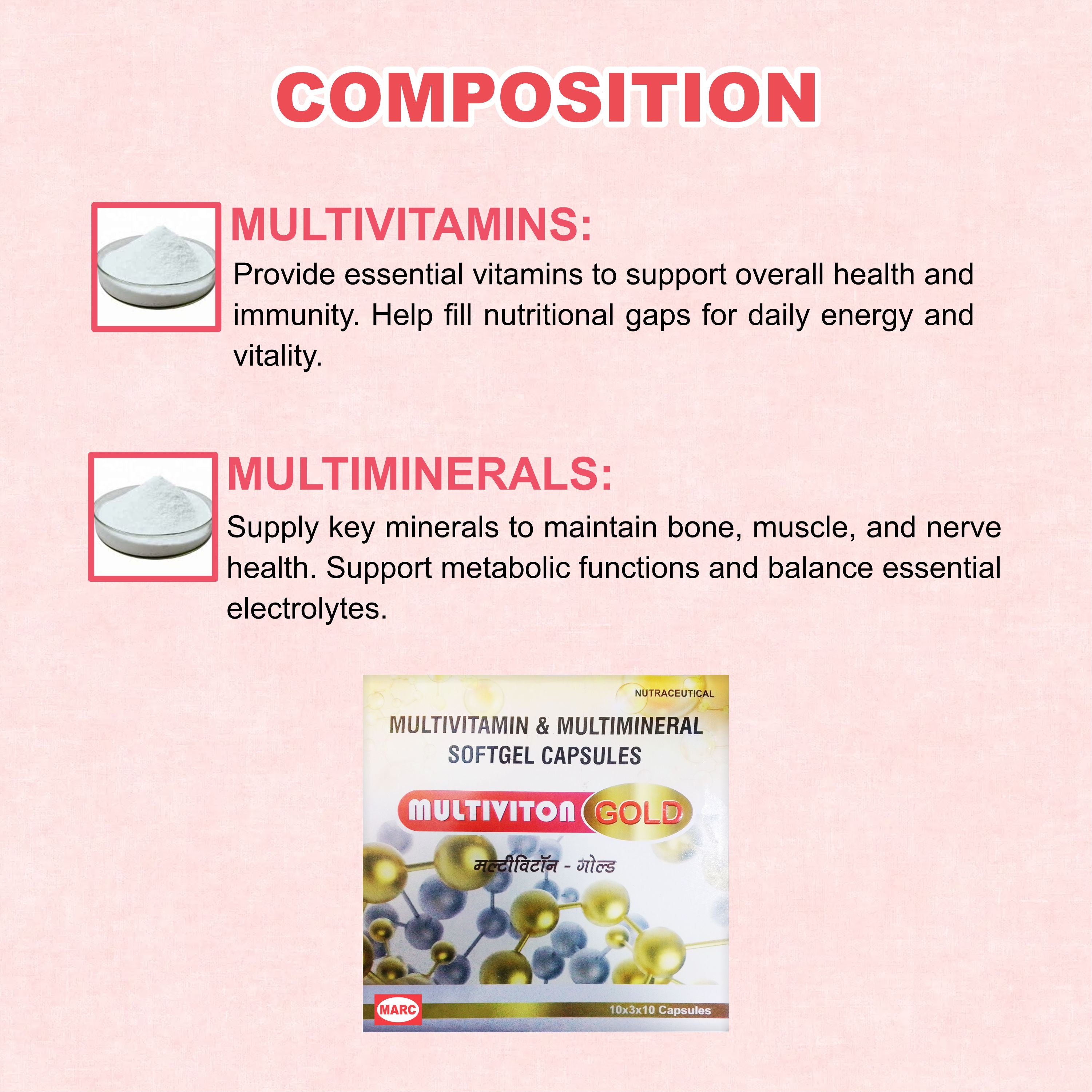 Marc Multiviton Gold Capsules – Complete Daily Nutrition for Energy, Immunity & Vitality