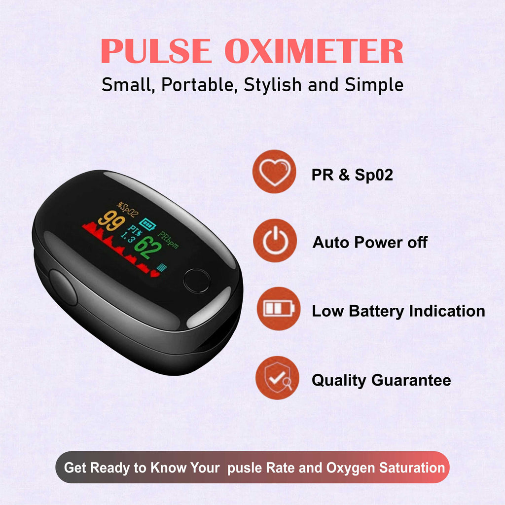 Fingertip Pulse Oximeter – Blood Oxygen Level & Heart Rate Monitor