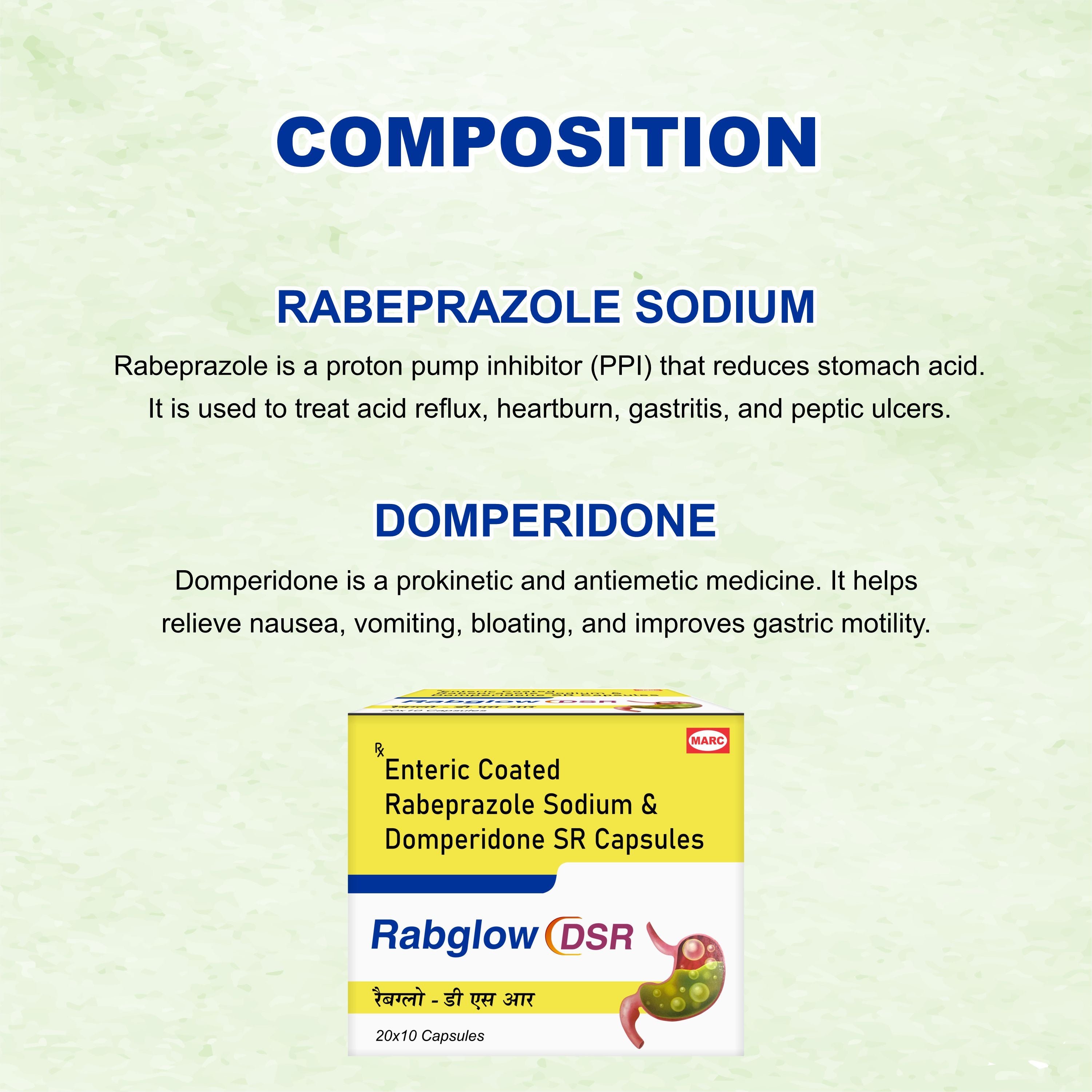 Marc Rabglow DSR Capsules – Fast & Long-Lasting Relief from Acidity, Gas & Gastric Discomfort