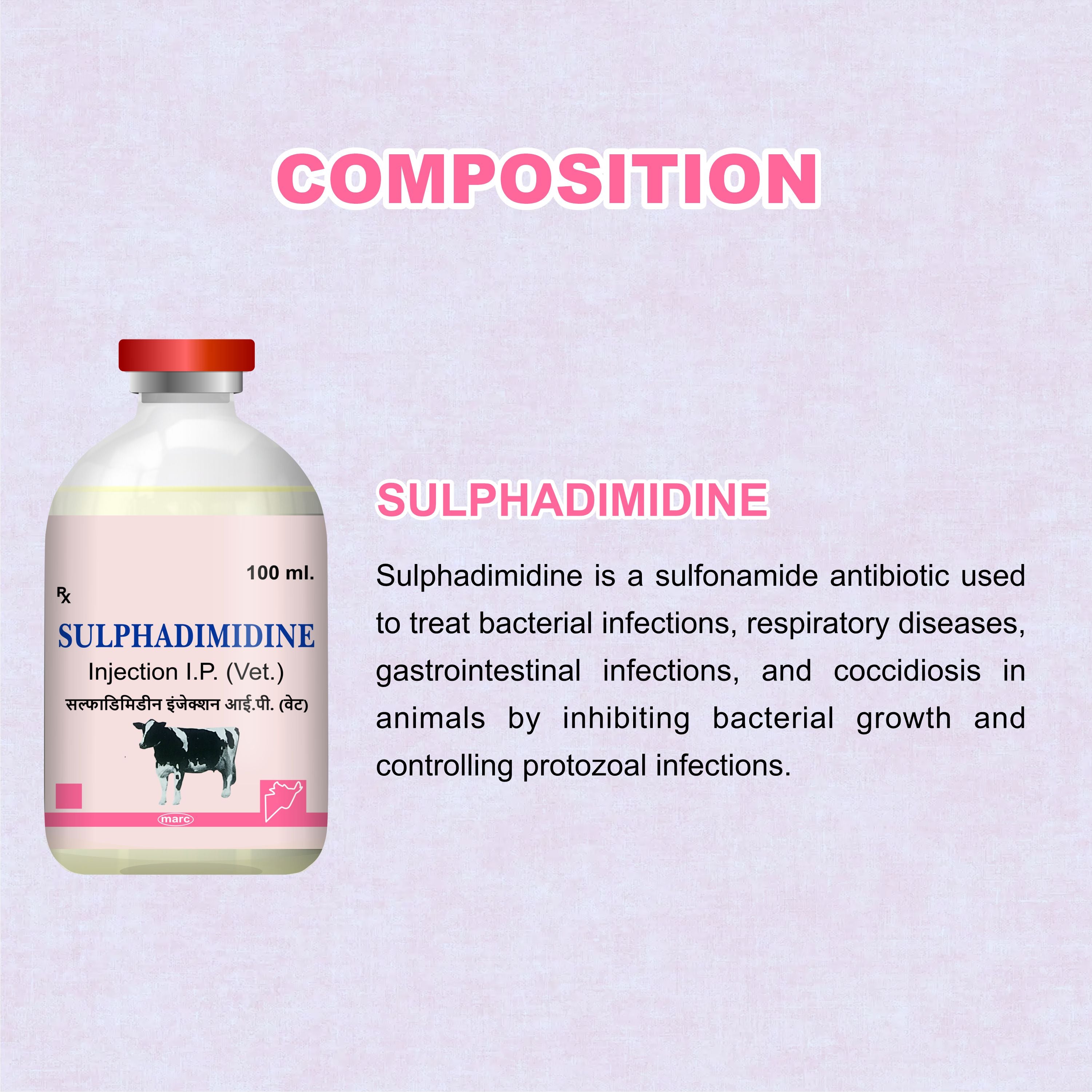 Sulphadimidine Injection 100ml  – Trusted Antibacterial & Antiprotozoal Solution for Livestock