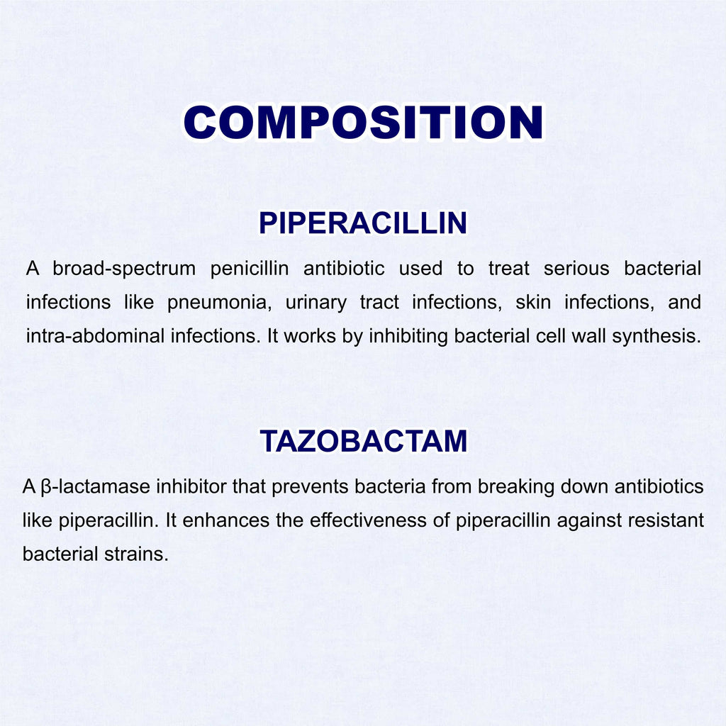 Tazomarc Piperacillin & Tazobactam Injection – Broad-Spectrum IV Antibiotic for Hospital Infections