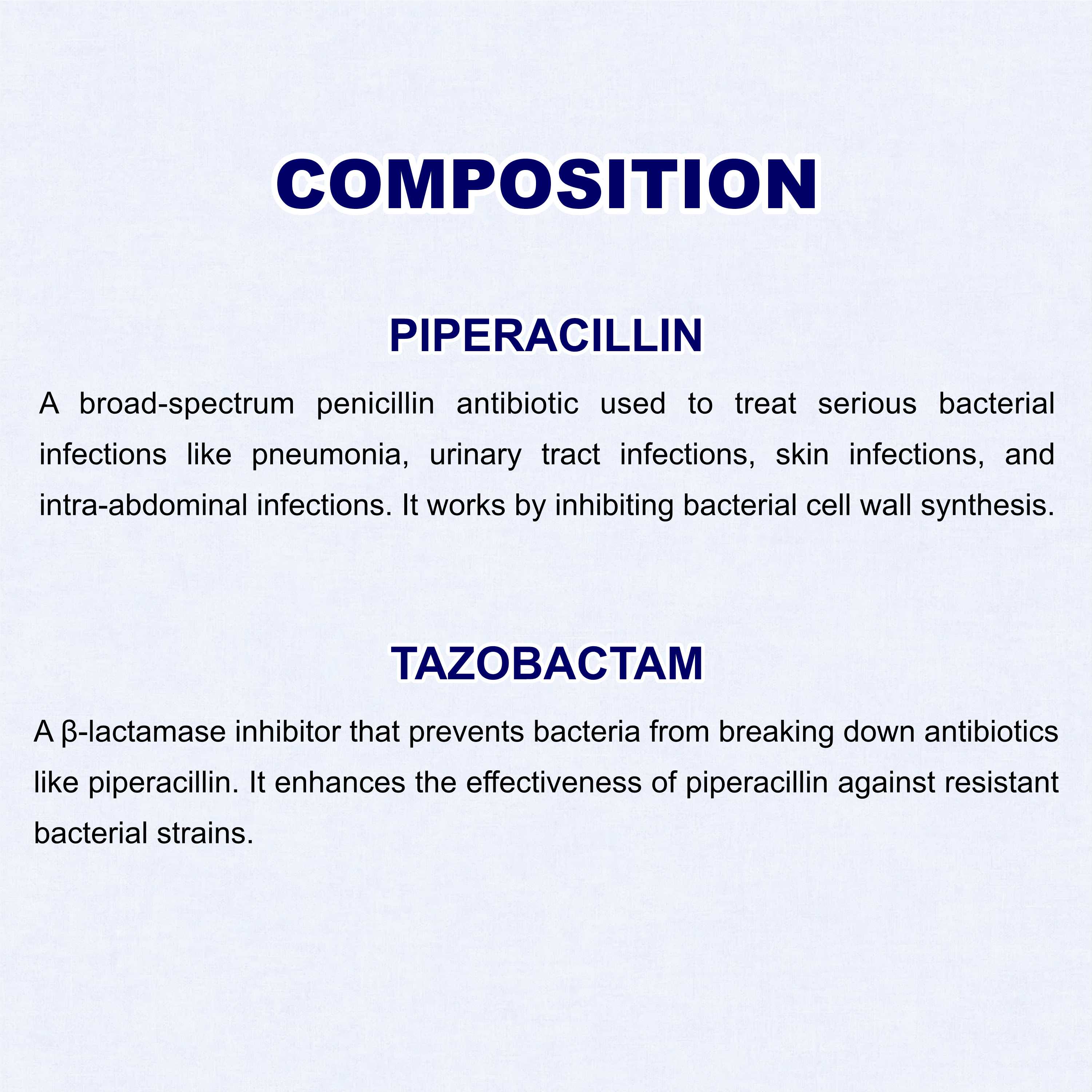 Tazomarc Piperacillin & Tazobactam Injection – Broad-Spectrum IV Antibiotic for Hospital Infections
