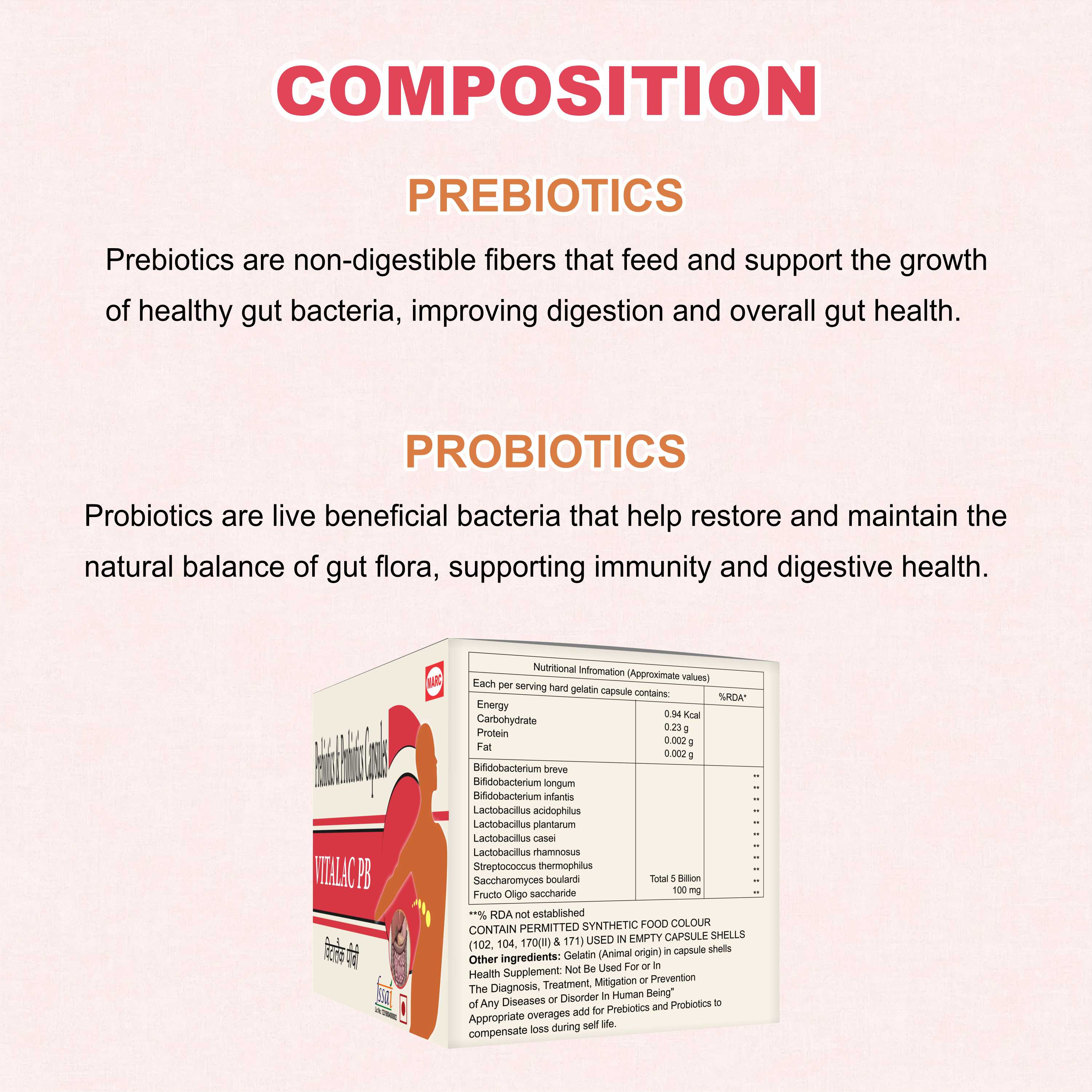 Vitalac PB Probiotic & Prebiotic Tablet – Gut Health, Digestion & Immunity Support