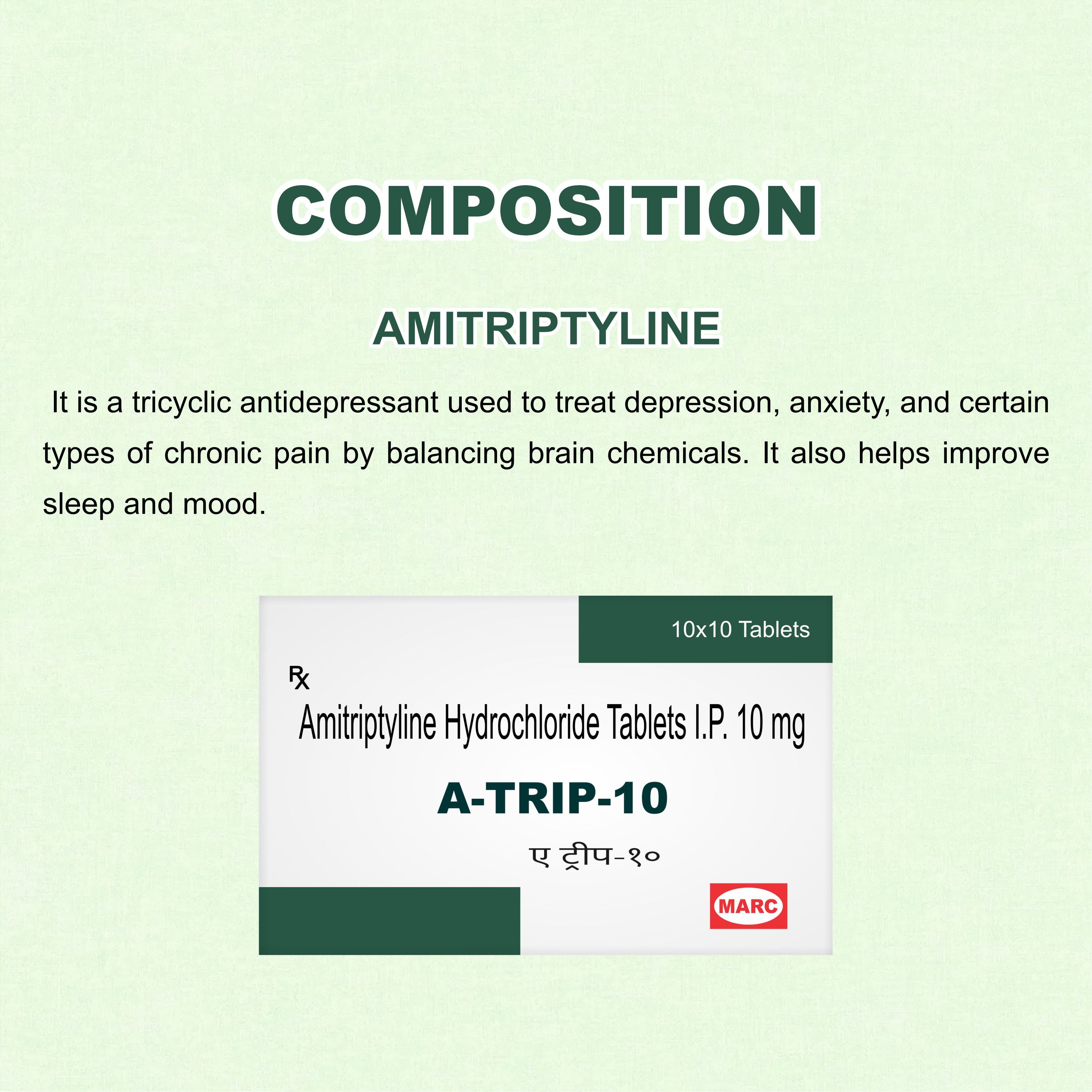 A-Trip 25 Amitriptyline 25mg Tablet – Depression, Chronic Nerve Pain & Sleep Disorder